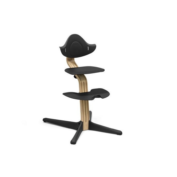 Stokke Nomi + Newborn Set - krzesełko + zestaw dla noworodka-Oak Black-Newborn Set Black-Grey Blue