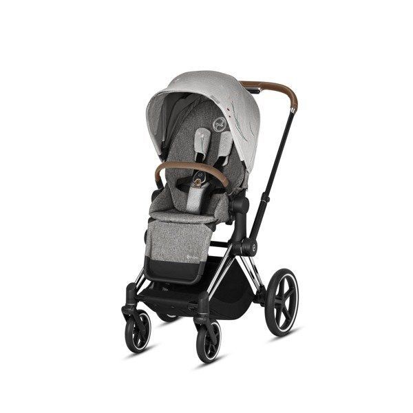 Cybex, Priam 2.0 Fashion Collection - wózek spacerowy -Koi Crystallized-Chrome z czarną rączką