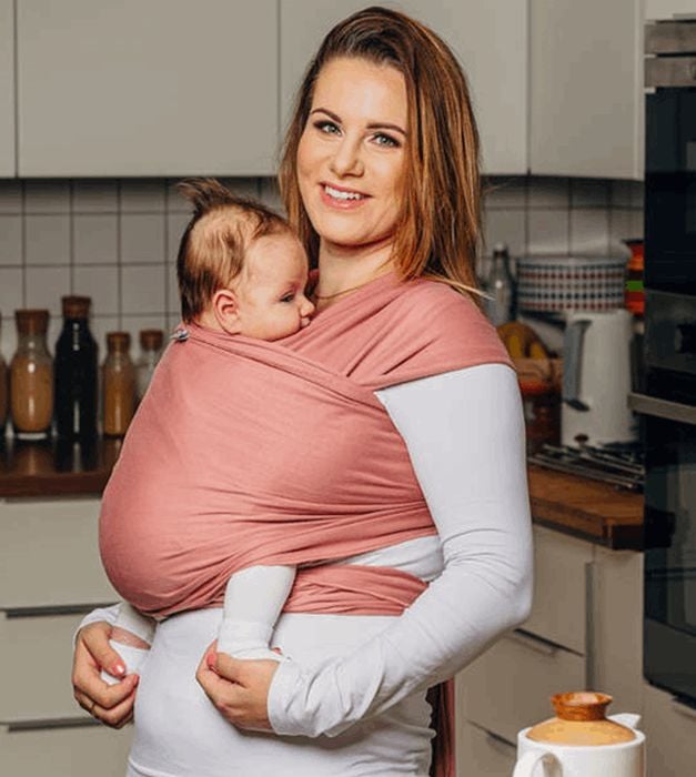 LennyLamb Chusta elastyczna do noszenia dziecka 0-12 mies.-Kwarc