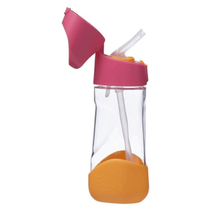 B.Box - Bidon tritanowy ze słomką 450 ml-Strawberry Shake