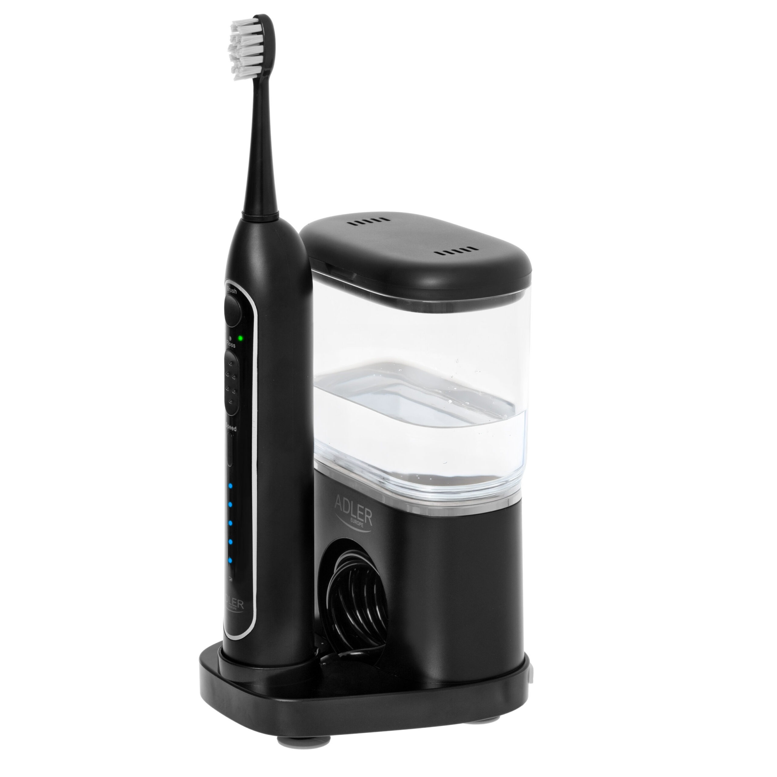 Adler black Szczoteczka soniczna z irygatorem 2 w 1 idealna do terapii Gersona