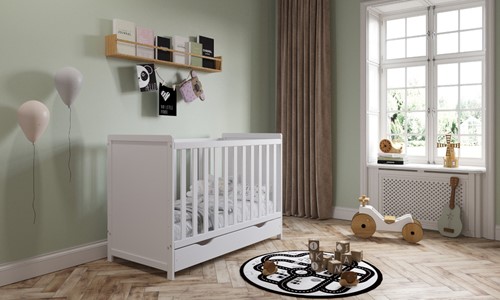 Łóżeczko drewniane Lilia 120x60 z szufladą