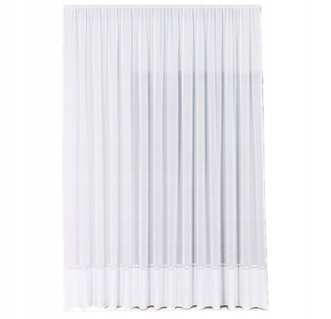 Firana ze srebrnym pasem wys. 230x200cm 000641 - Idealna do salonu