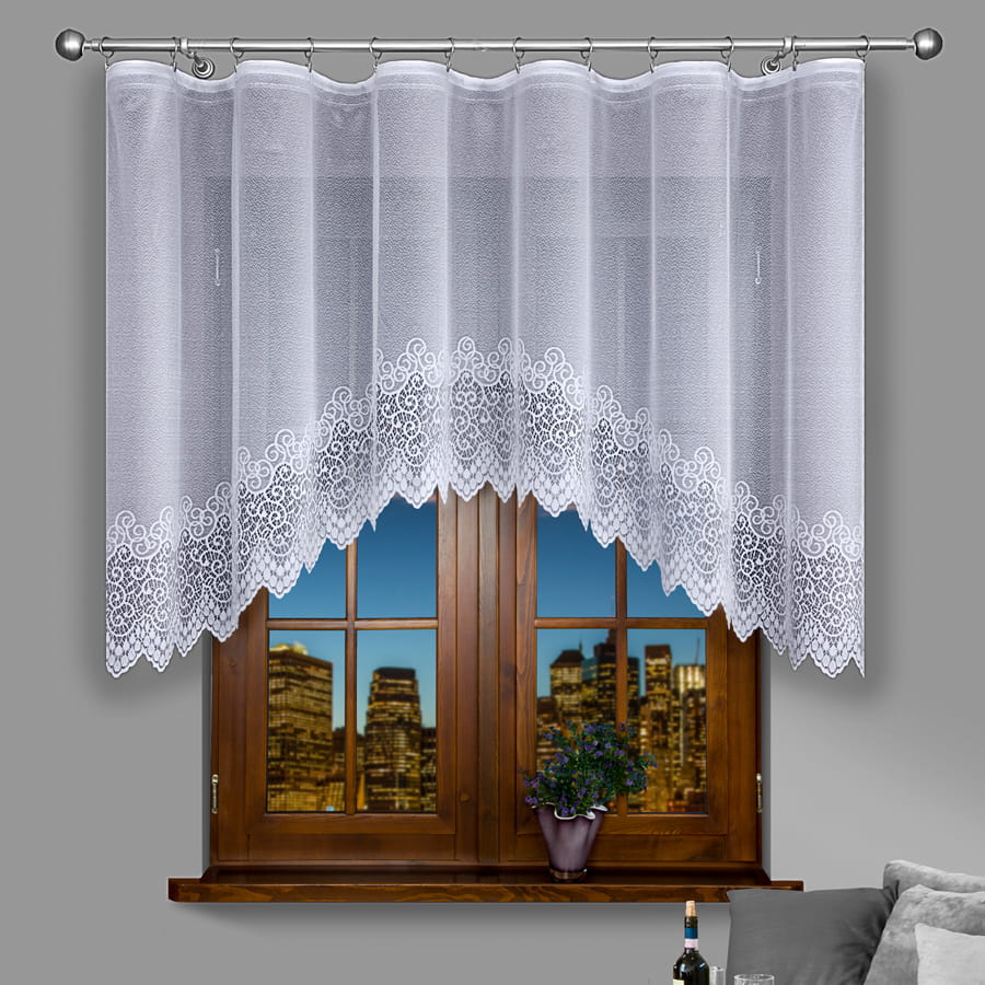 Firanka żakardowa VIOLETTA wymiar 250x120 cm / kolor biały