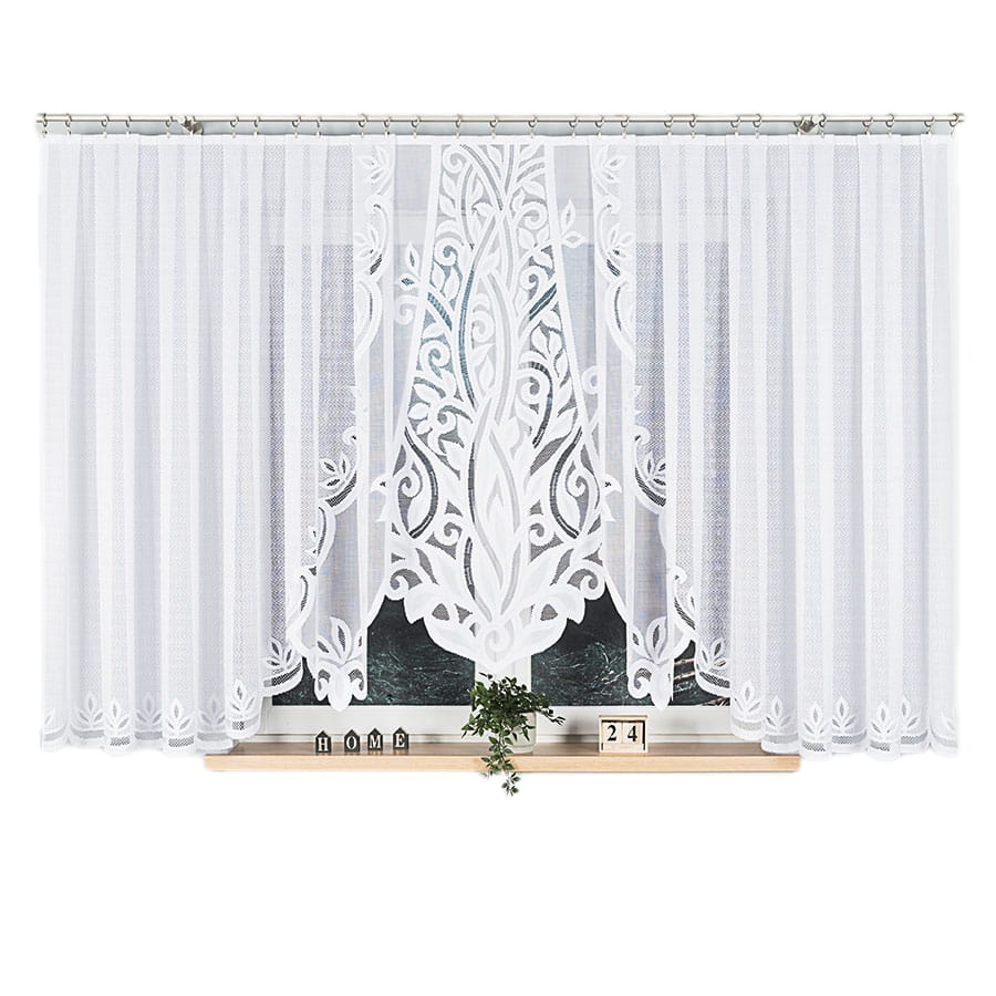 POLA Firanka żakardowa gotowa 160x500 cm FIRANA - elegancka, biała