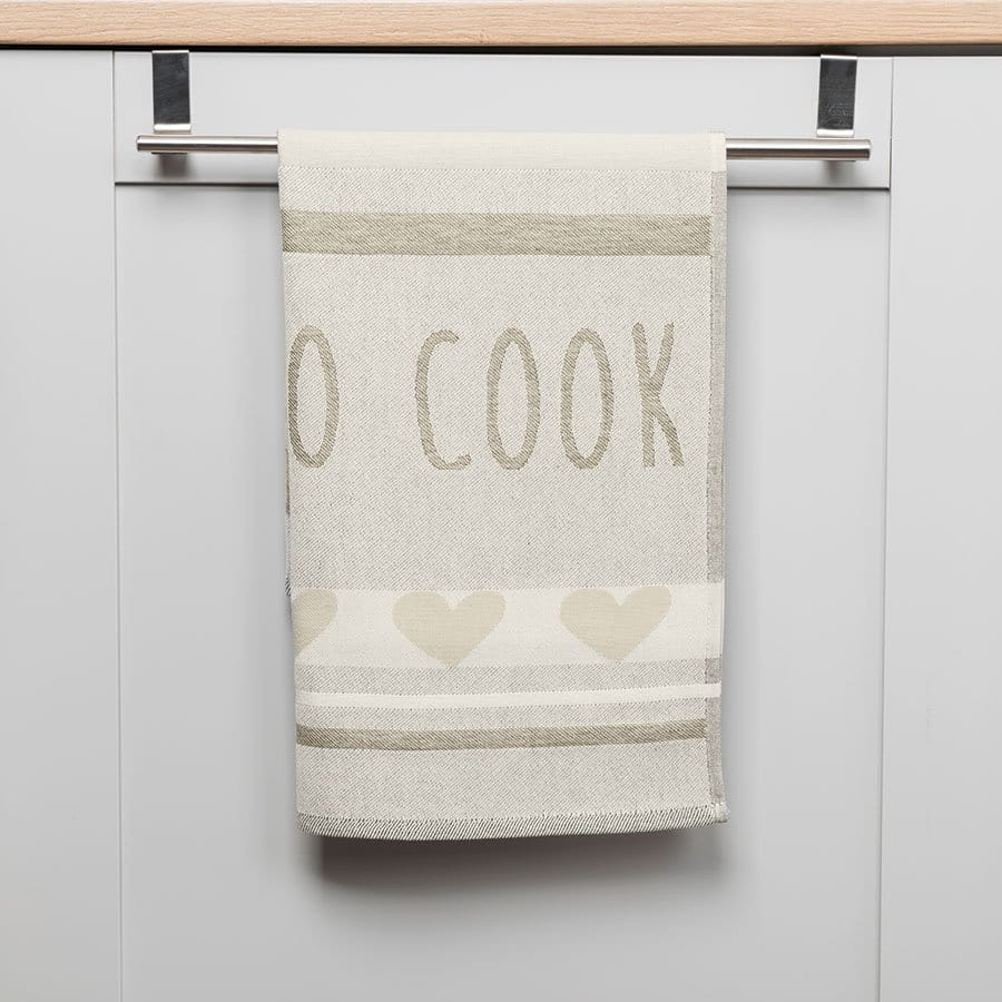 Bawełniana ścierka kuchenna COOK beżowa 100% bawełna 50x70 cm