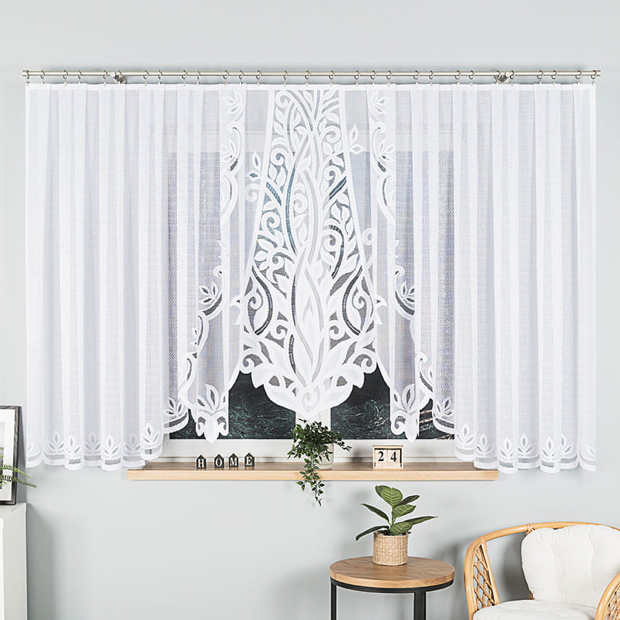 Firanka żakardowa POLA wymiar 300x100, 300x120, 500x160 / kolor biały