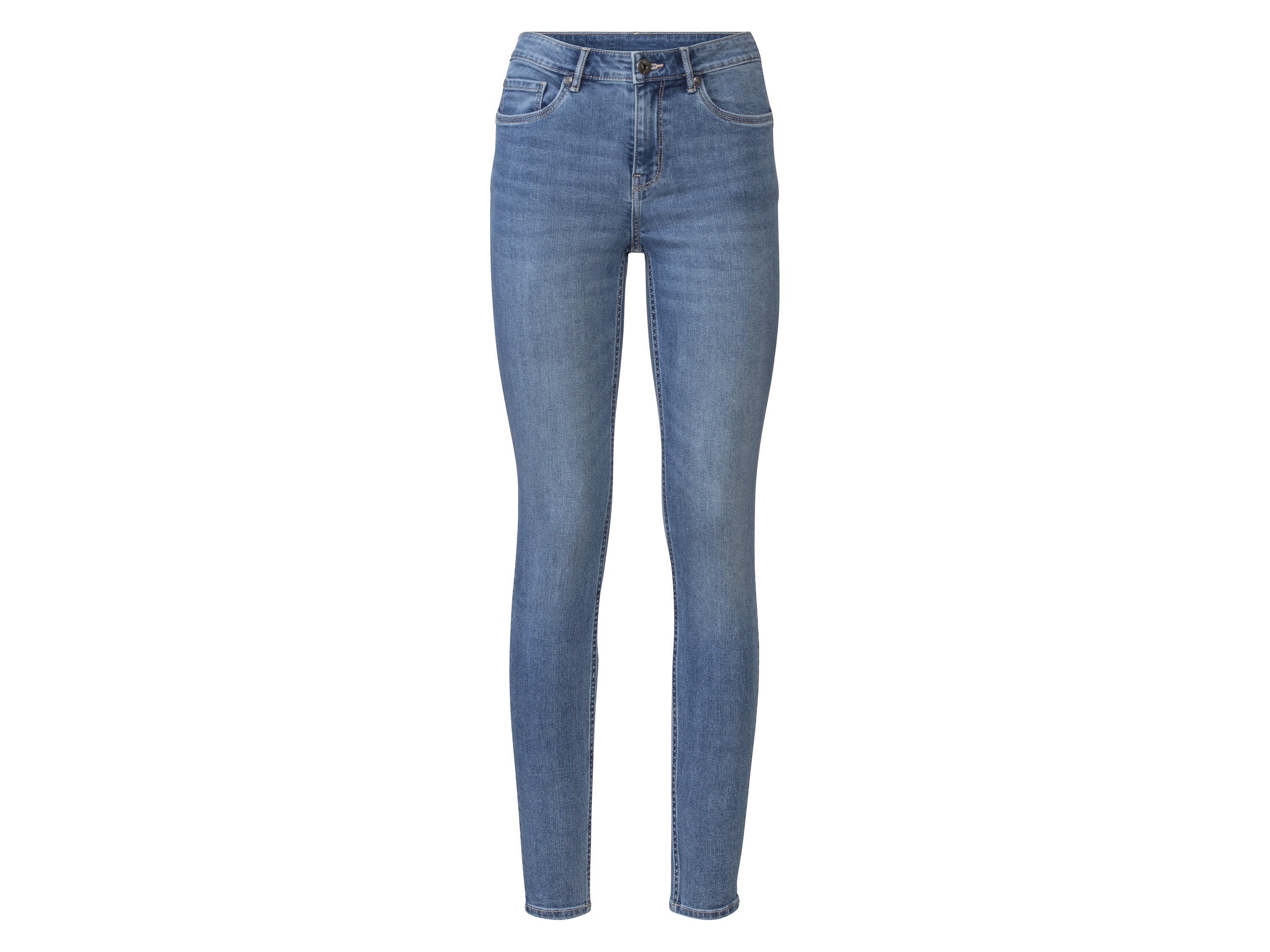 esmara Jeansy damskie, super skinny fit, z efektem po-push-up 36, Jasnoniebieski