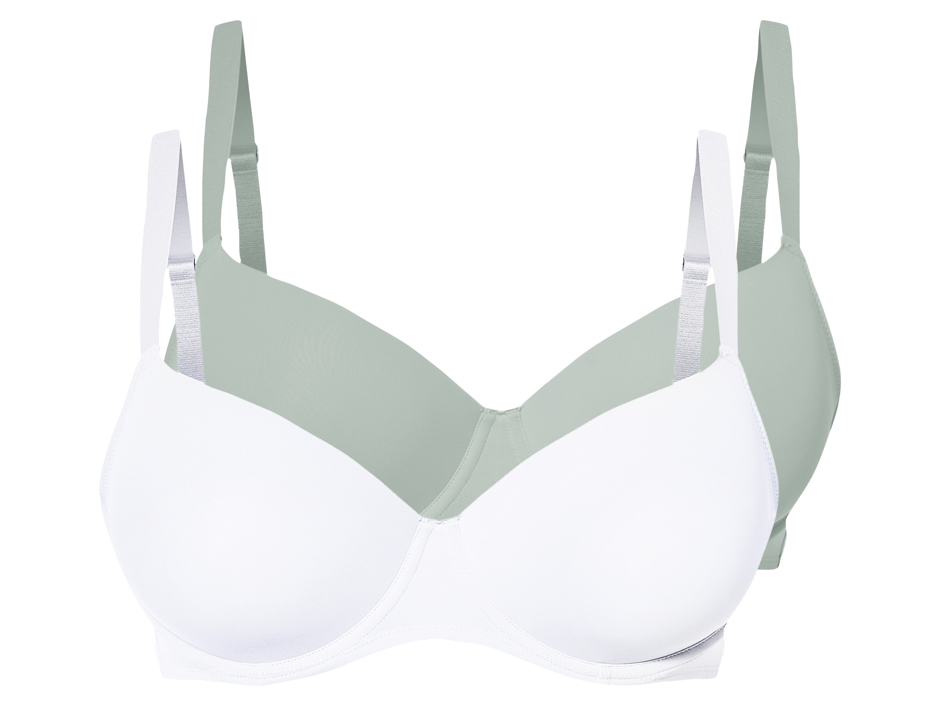 esmara Biustonosze push-up damskie, 2 sztuki Miętowy/biały, 95D