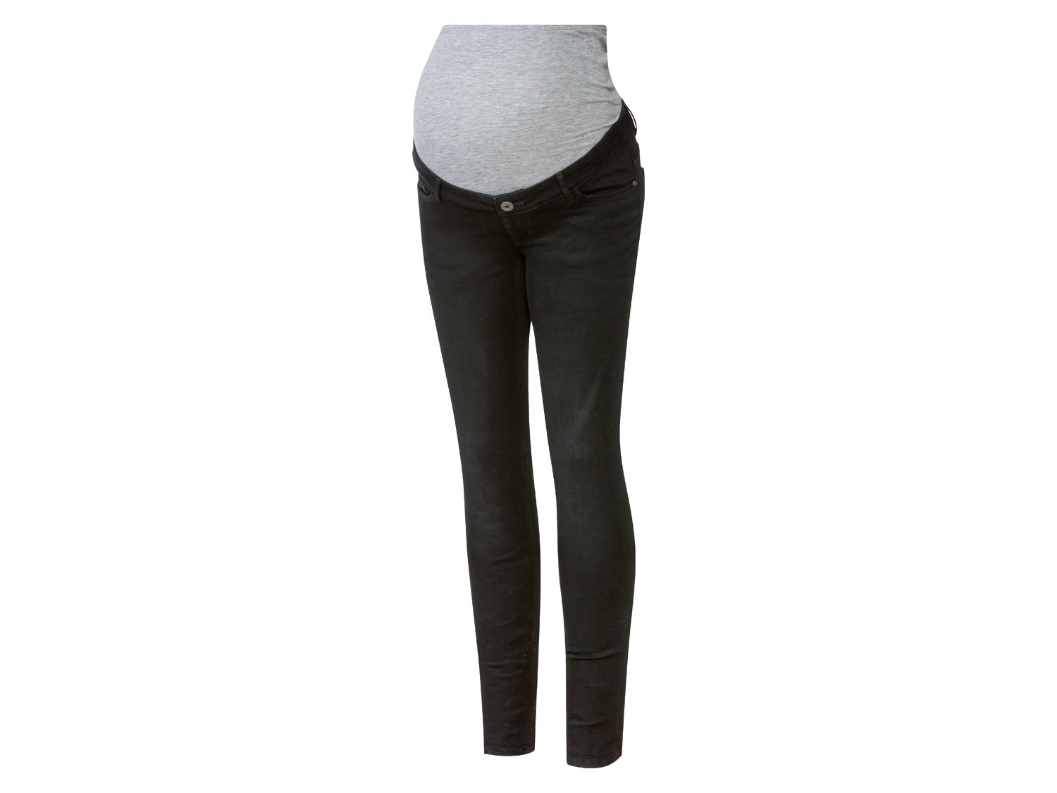 esmara Jeansy ciążowe z bawełną, Skinny Fit 44, czarny denim