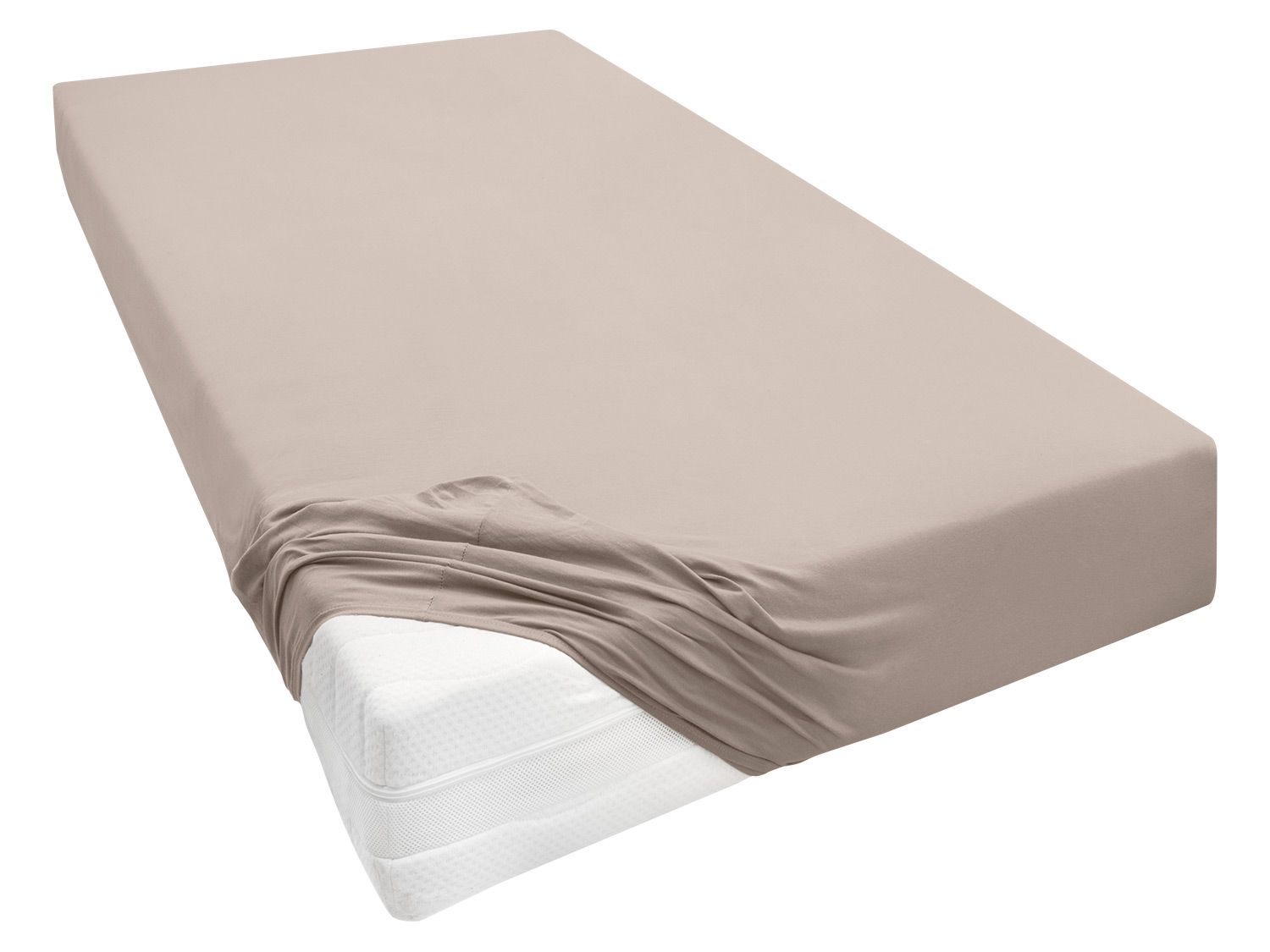 Biberna Prześcieradło z dżerseju, różne rozmiary 140 - 160 x 200 - 220 cm, Jasnobrązowy