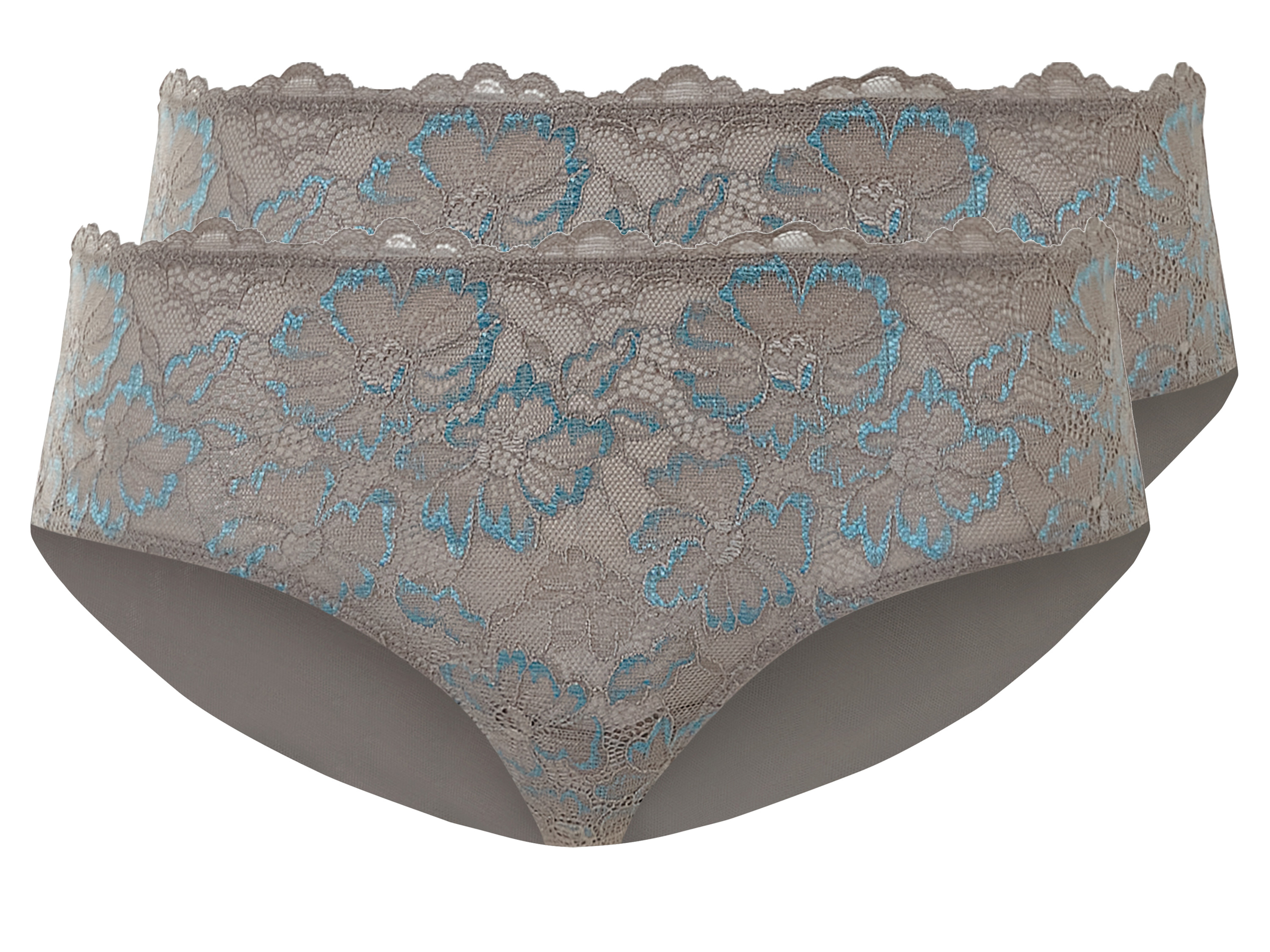 esmara Majtki hipstery damskie, 2 pary Taupe/turkusowy, L44/46