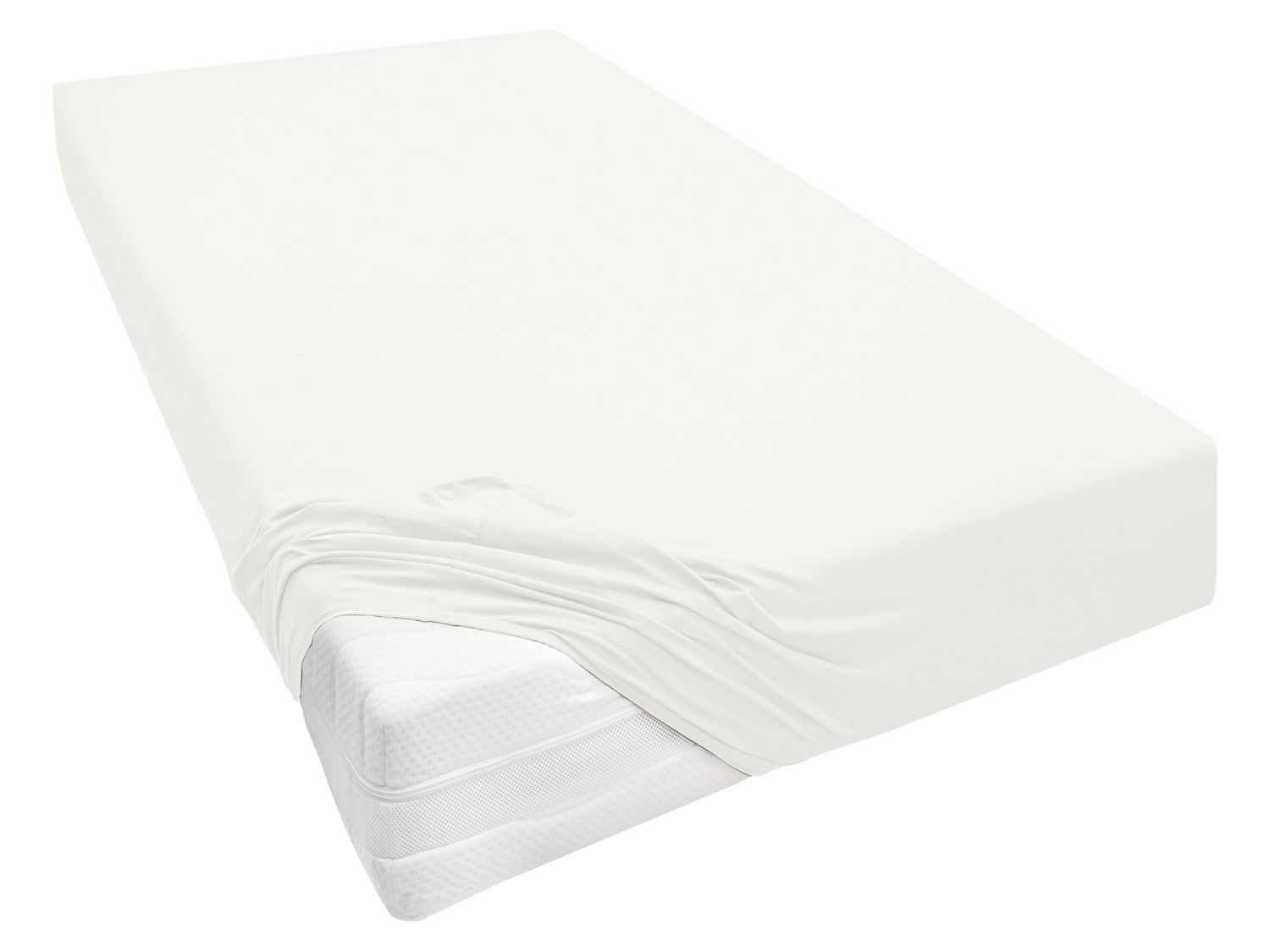 Biberna Prześcieradło z dżerseju, różne rozmiary 140 - 160 x 200 - 220 cm, Kremowy