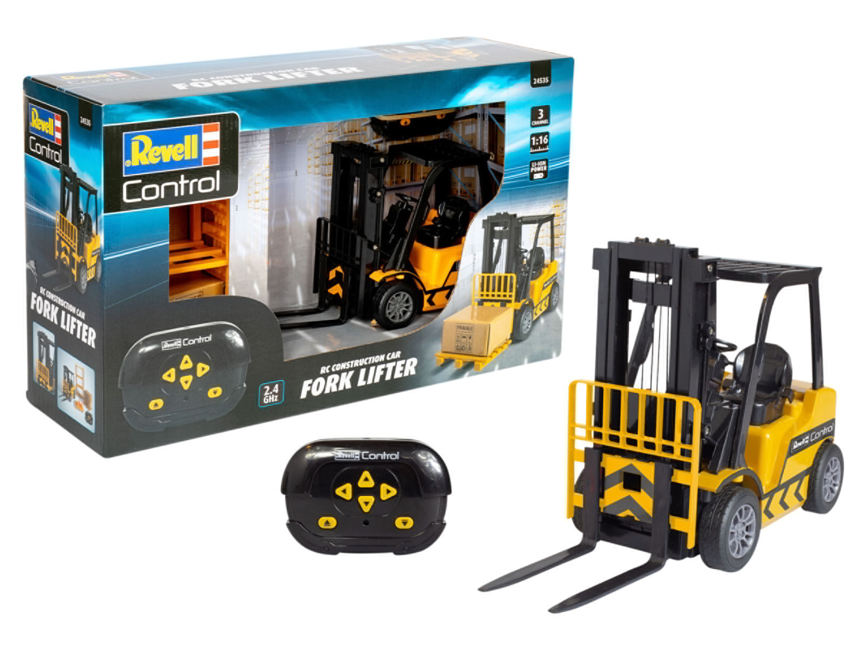Revell Widłowy wózek widłowy RC, 2,4 GHz, z ładowarką USB