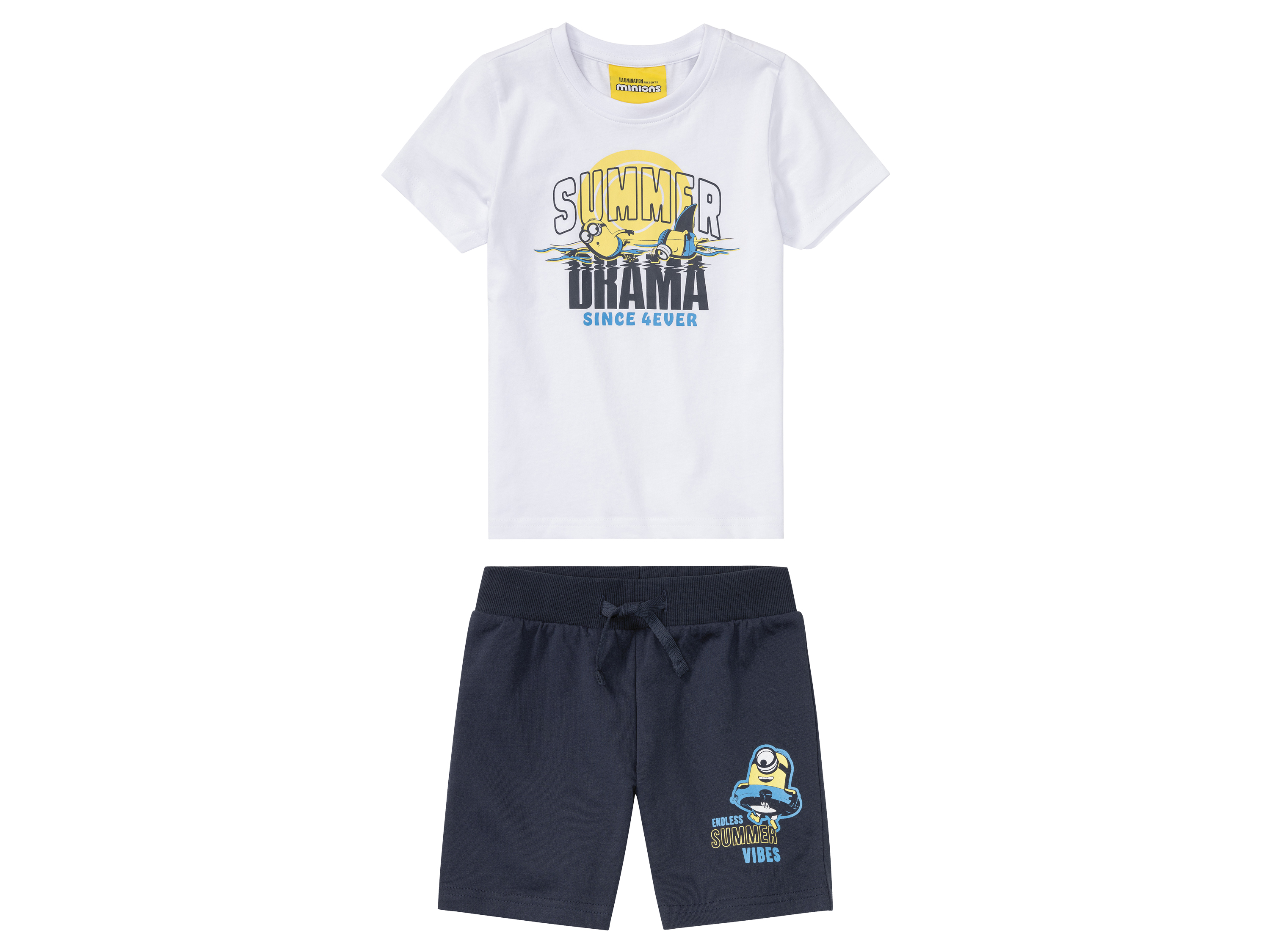 Komplet chłopięcy t-shirt + spodenki Minionki, 134/140