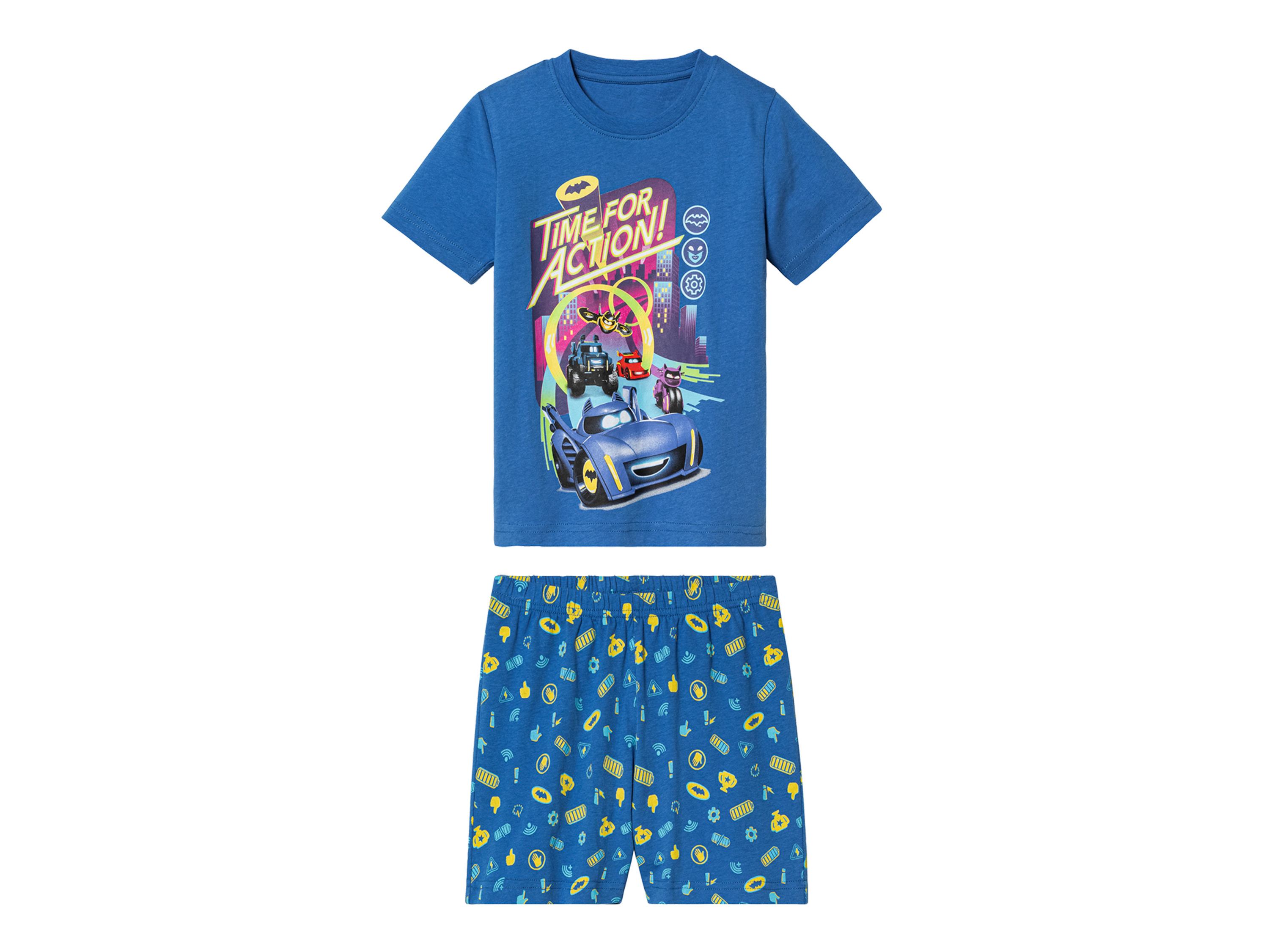 Piżama dziecięca z bawełną t-shirt + spodenki Wzór Batwheels, 98/104