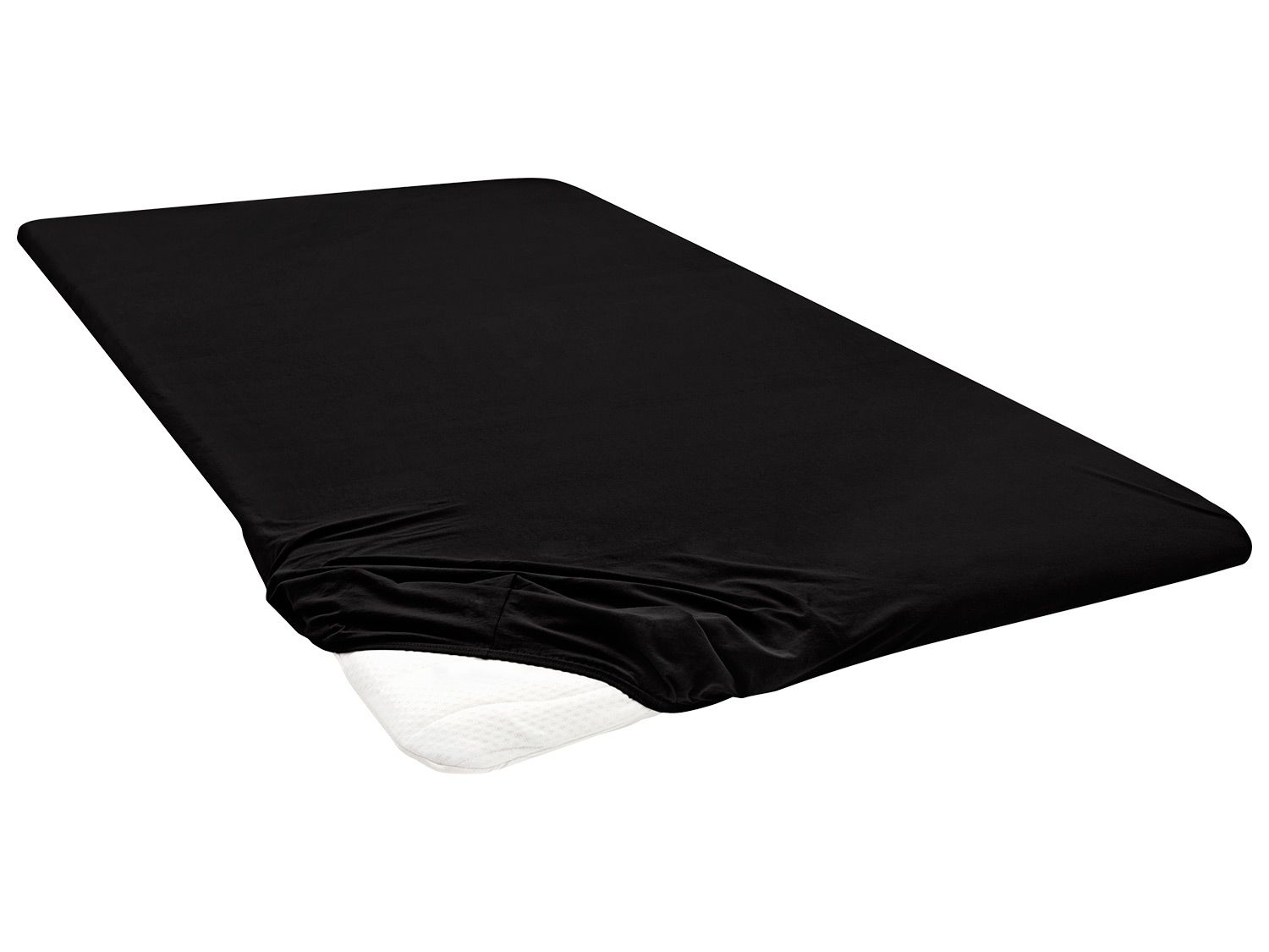 Biberna Prześcieradło z dżerseju z gumką Czarny, 180 - 200 x 200 cm