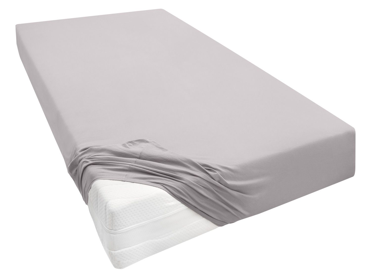 Biberna Prześcieradło z dżerseju, różne rozmiary 90 - 100 x 200 - 220 cm, Szary