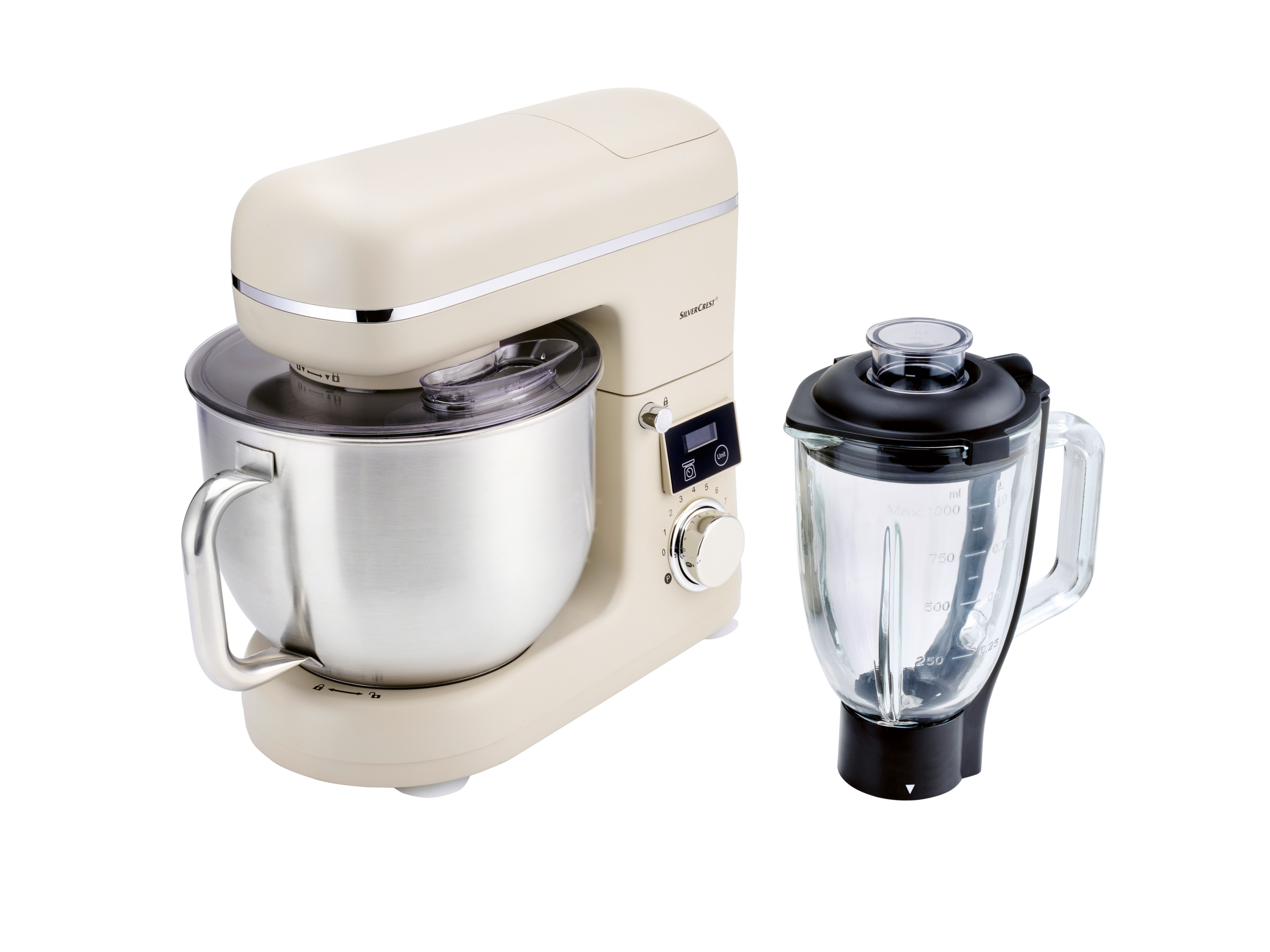 Silvercrest Kitchen Tools Robot kuchenny z blenderem kielichowym i wagą, kremowy