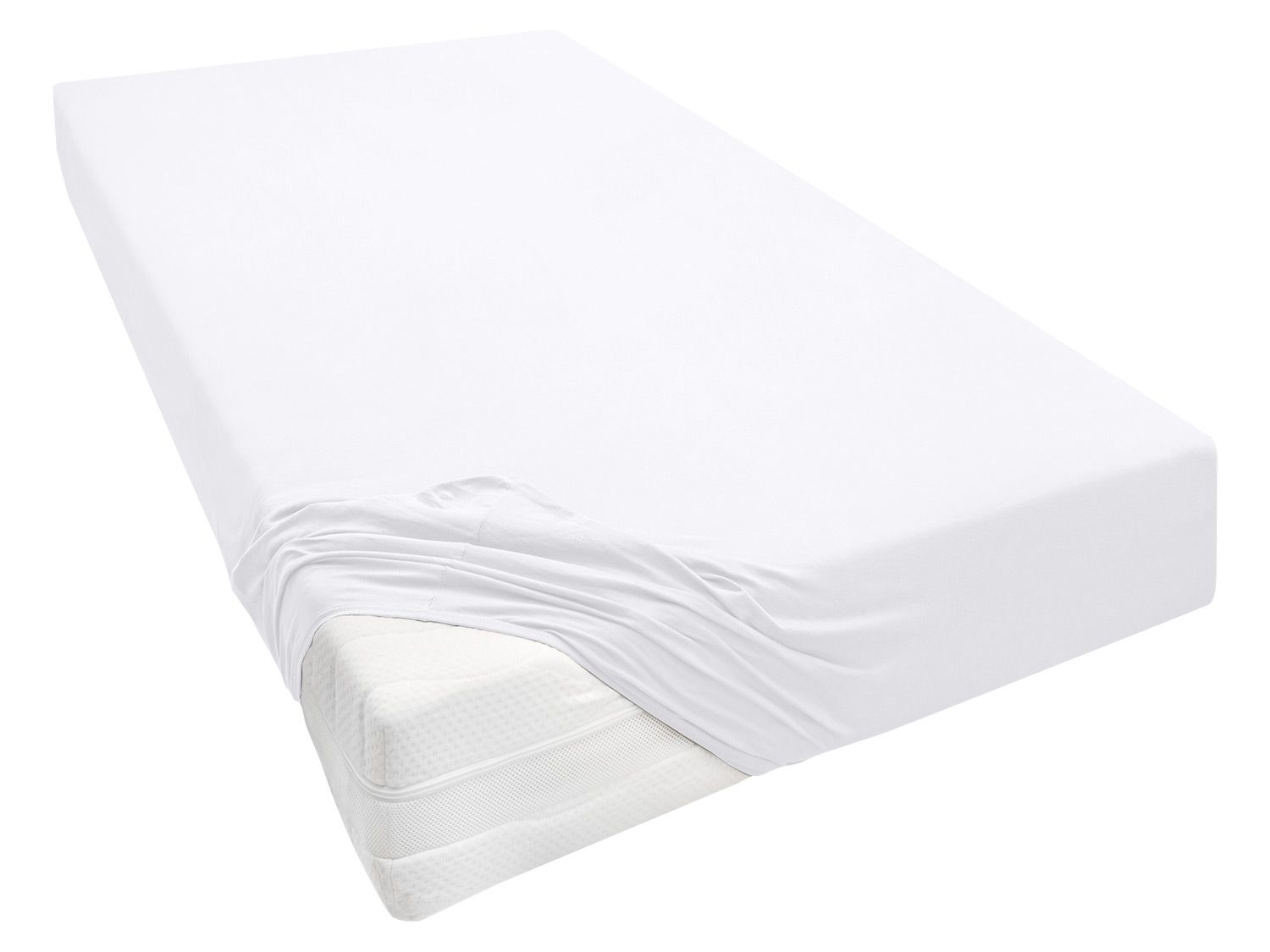 Biberna Prześcieradło z dżerseju, różne rozmiary 140 - 160 x 200 - 220 cm, Biały