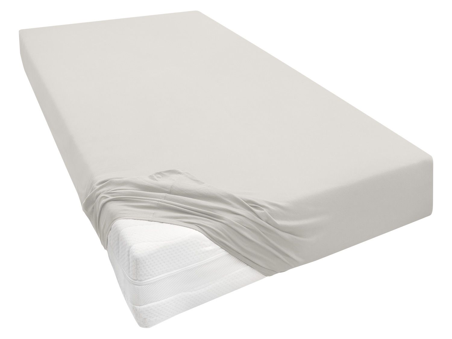Biberna Prześcieradło z dżerseju, różne rozmiary 140 - 160 x 200 - 220 cm, Jasnoszary