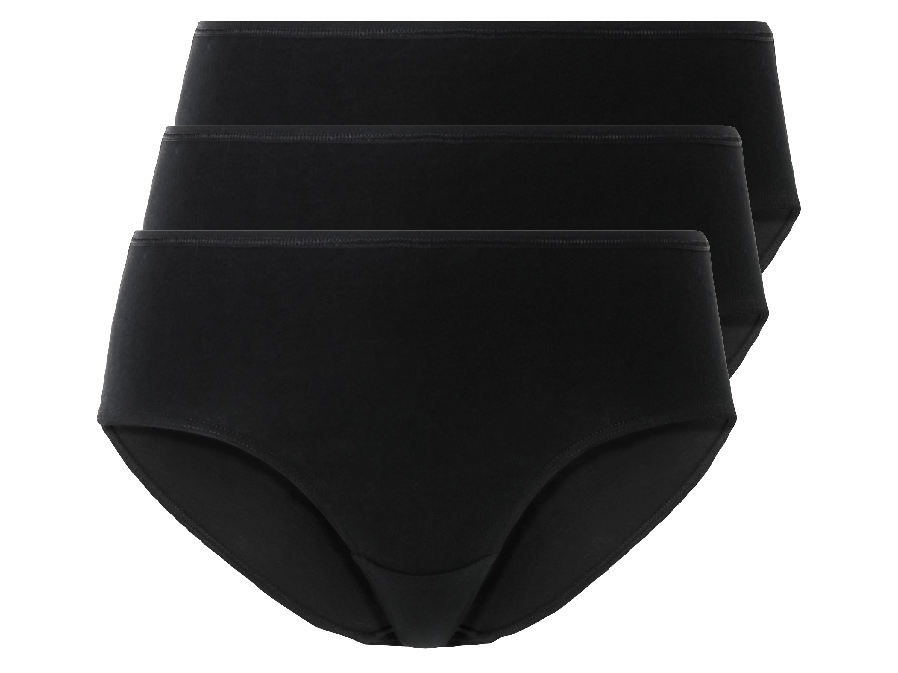 esmara Hipstery damskie z bawełną organiczną, 3 pary XS 32/34, Czarny