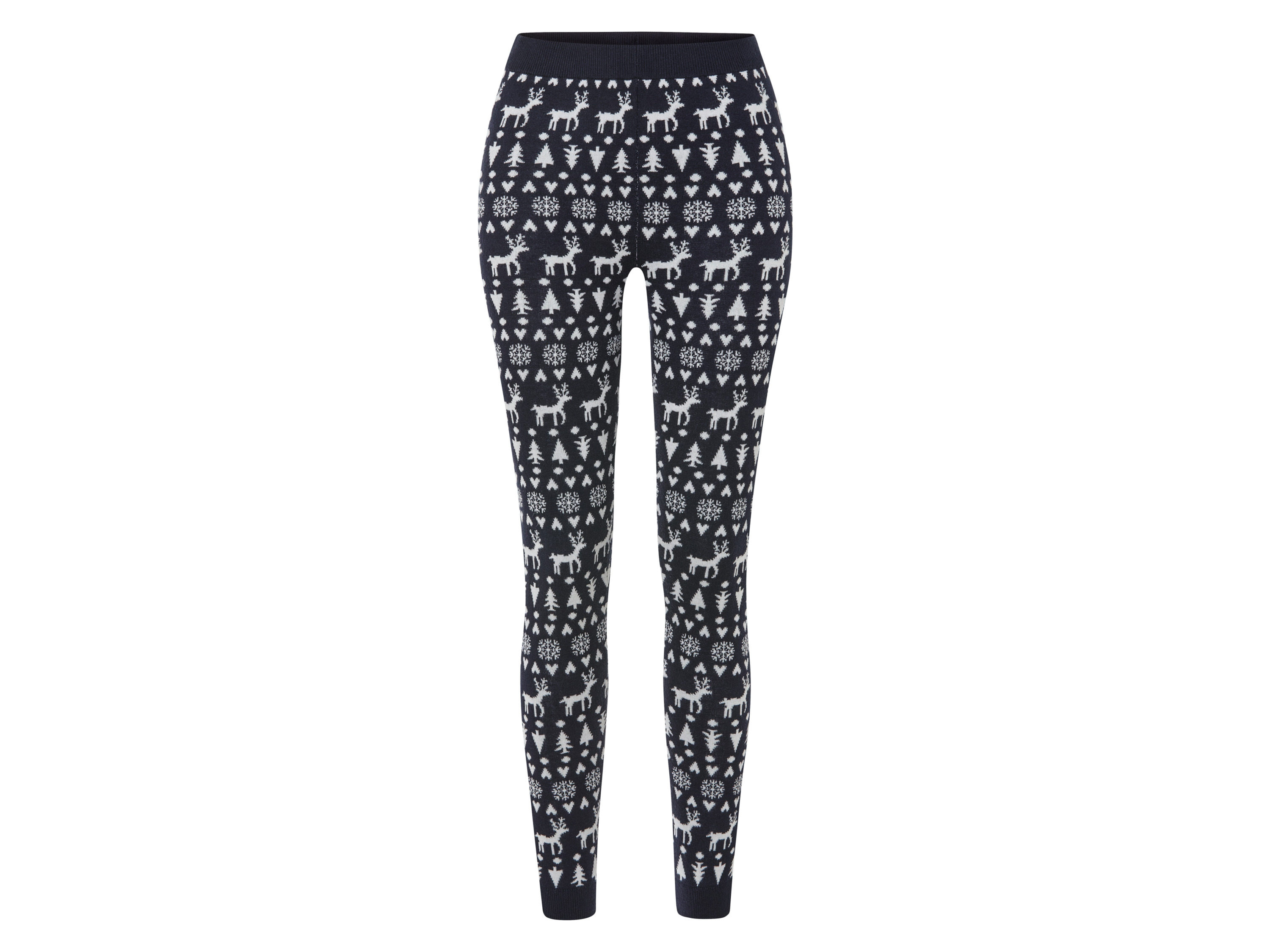 esmara Legginsy damskie z motywem świątecznym Granatowy, S 36-38