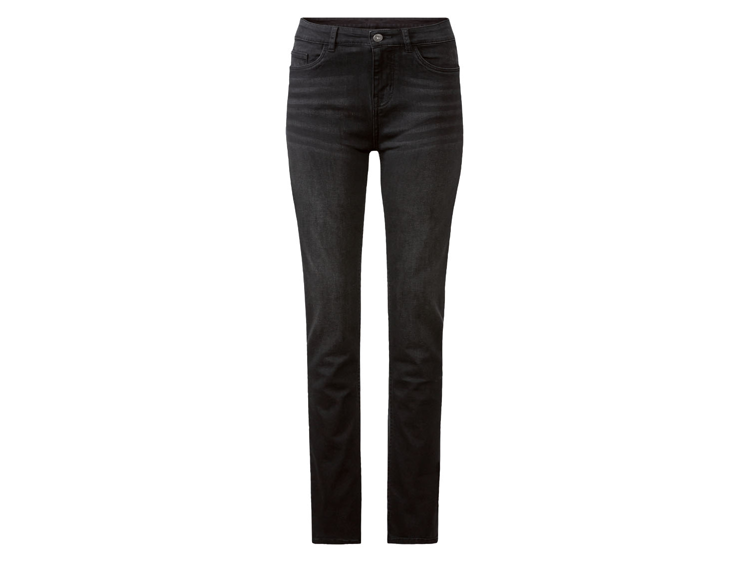 esmara Jeansy damskie z bawełną, Slim Fit Dłuższe, Czarny, 38