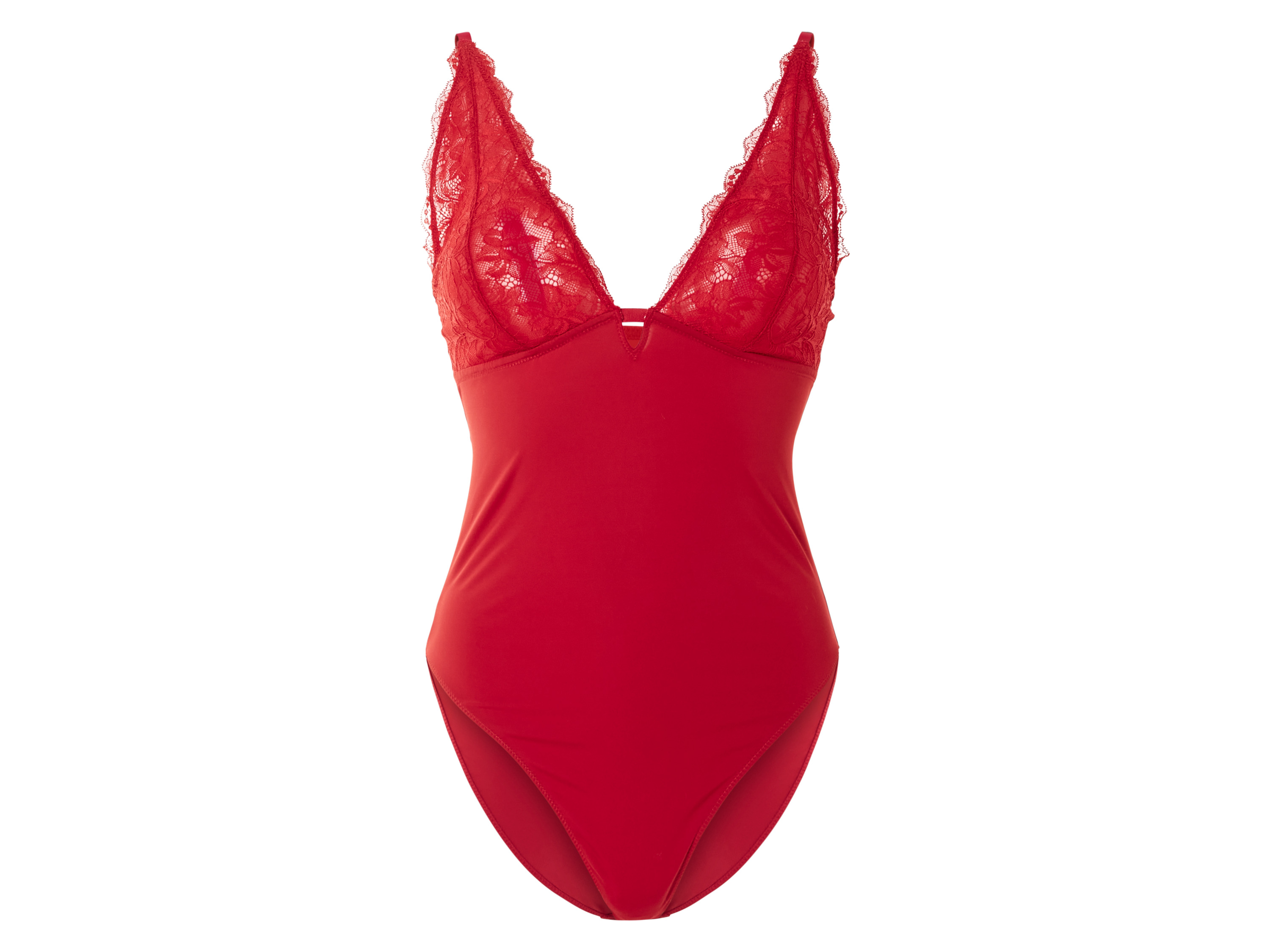 esmara Body damskie z elegancką koronką Czerwony, M 40/42