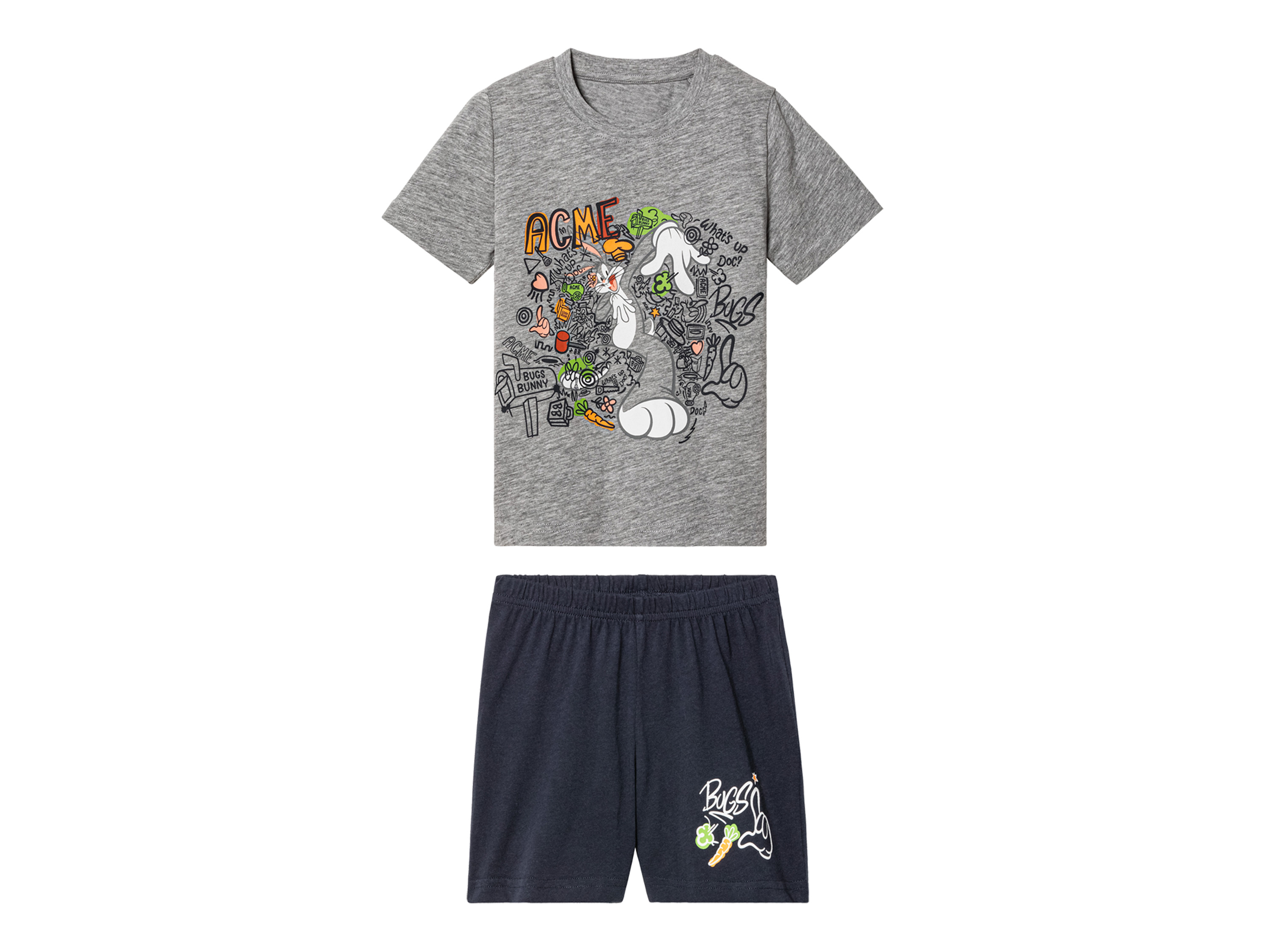Piżama dziecięca z bawełną t-shirt + spodenki Wzór Looney Tunes, 98/104