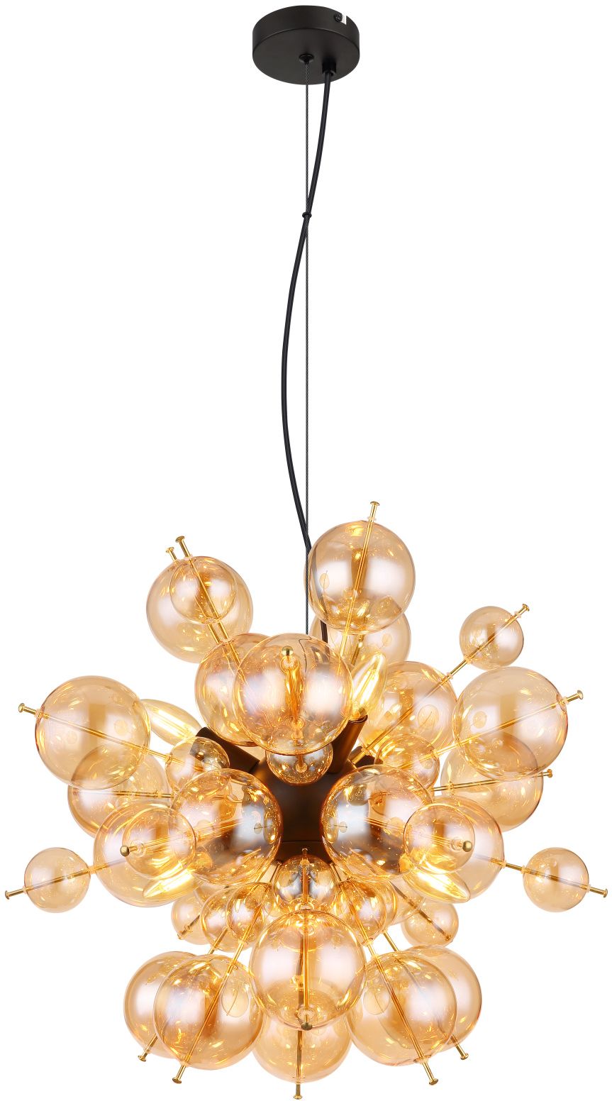 Darmowa Dostawa - Lampa wisząca 6x25 W czarna-złota-bursztynowa Globo Lighting Udo 15633HA