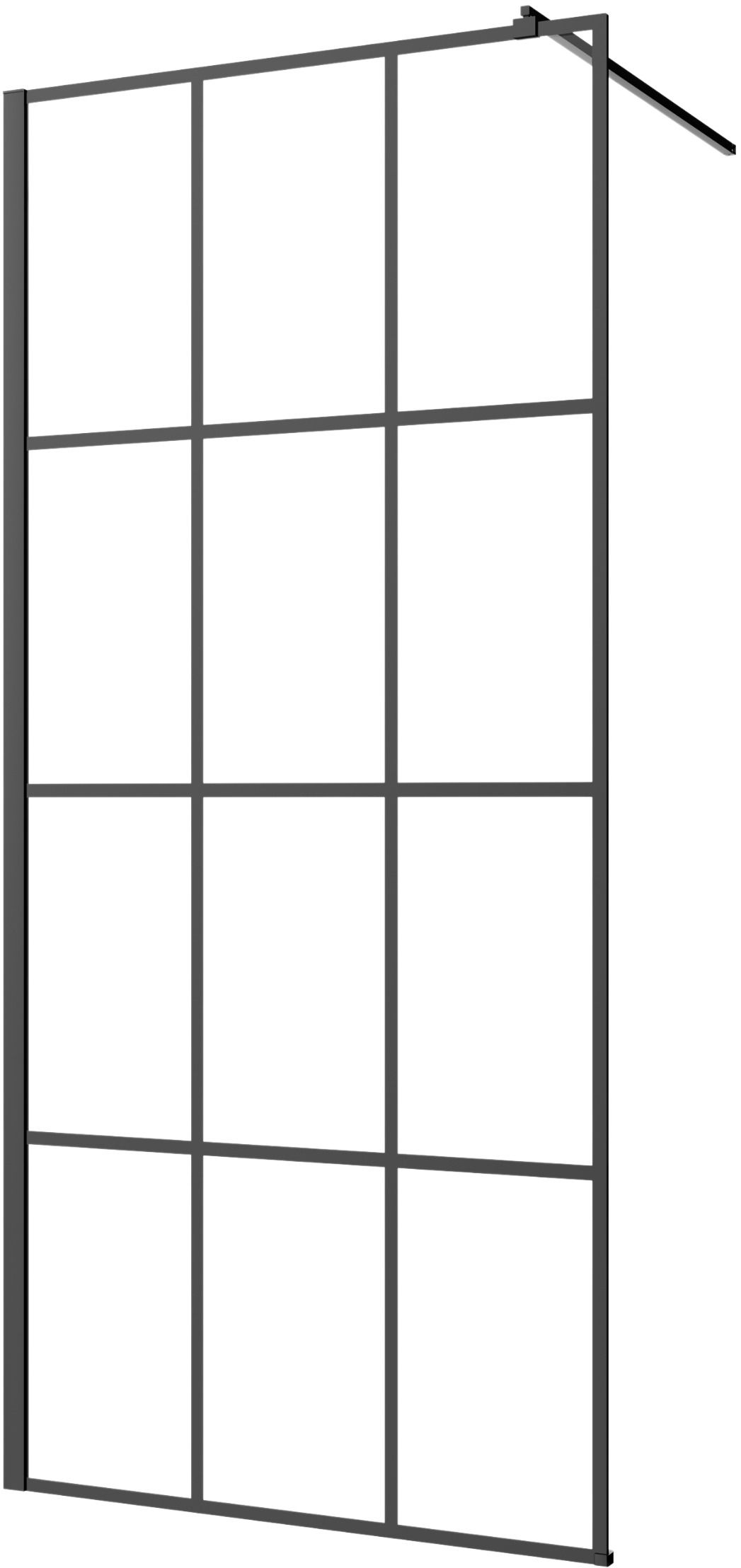 Darmowa Dostawa - Ścianka prysznicowa walk-in 100 cm czarny półmat/szkło ze wzorem Invena AK32107