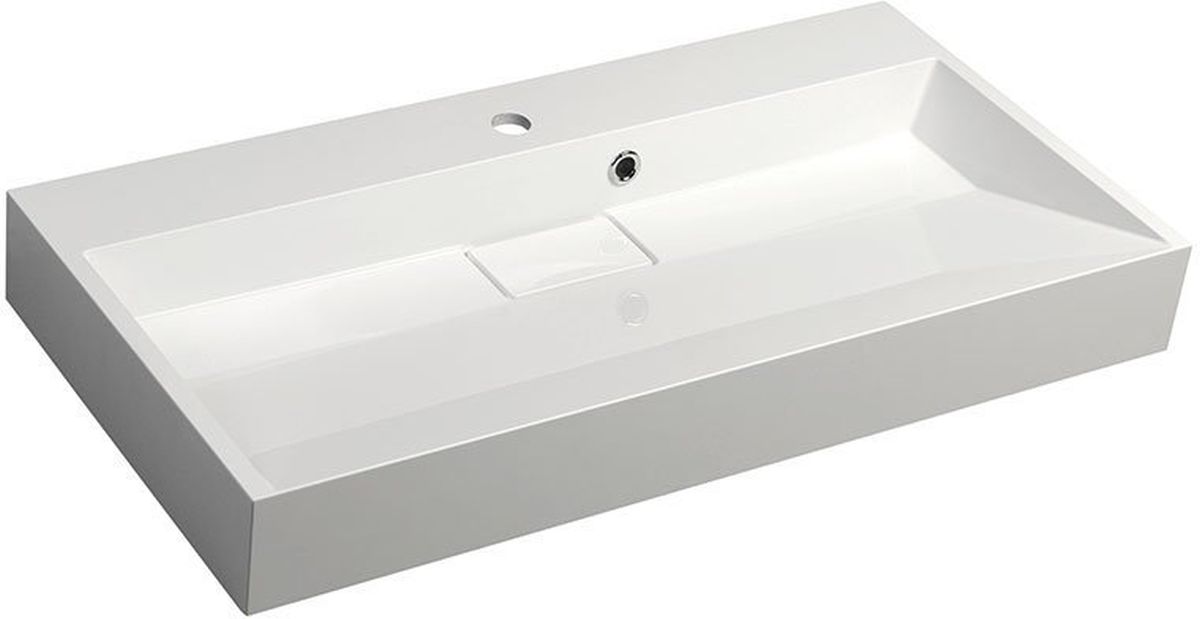 Darmowa Dostawa - Umywalka 90x46 cm prostokątna ścienna-meblowa biała Sapho Amur 55032