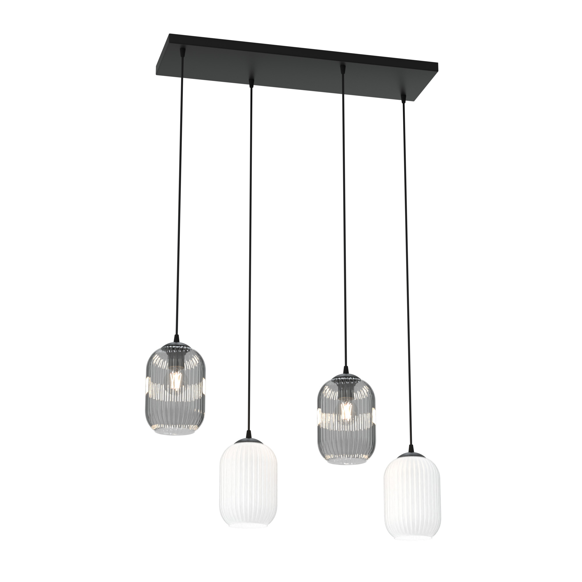 Darmowa Dostawa - Lampa wisząca 4x15 W biała-czarna-grafitowa Emibig Verdi 14364