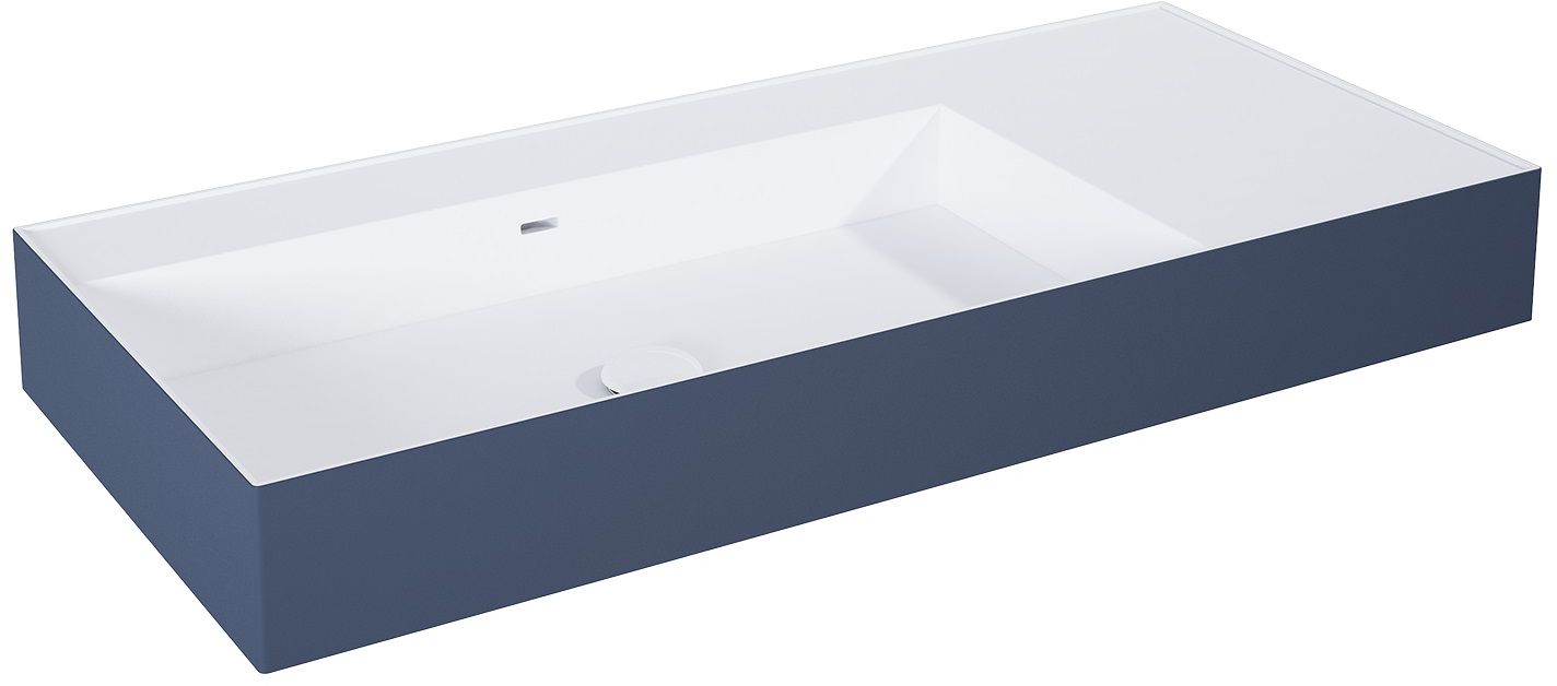 Darmowa Dostawa - Umywalka 100.5x45.5 cm prostokątna ścienna biała-niebieska Elita Level RE041461226210
