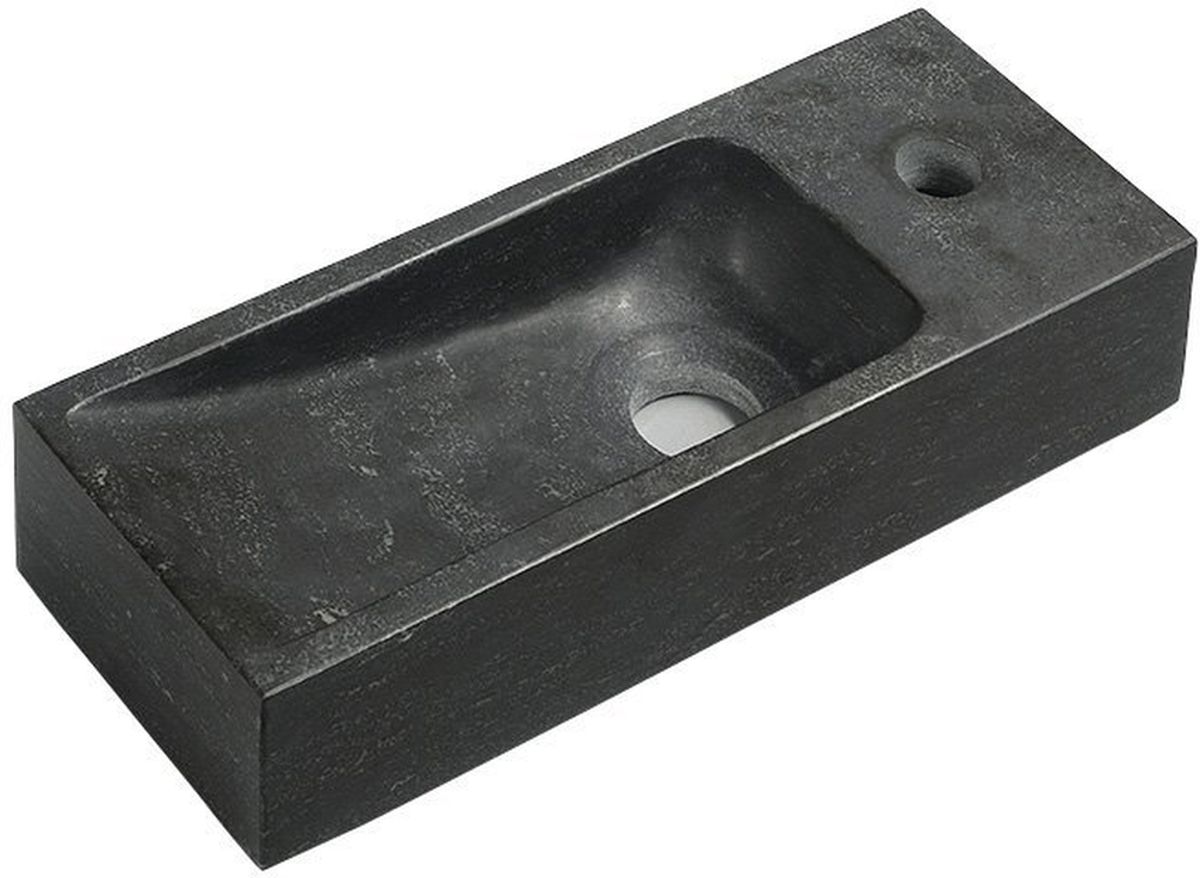 Darmowa Dostawa - Umywalka 38x14 cm prostokątna ścienna antracyt Sapho Blok 240131