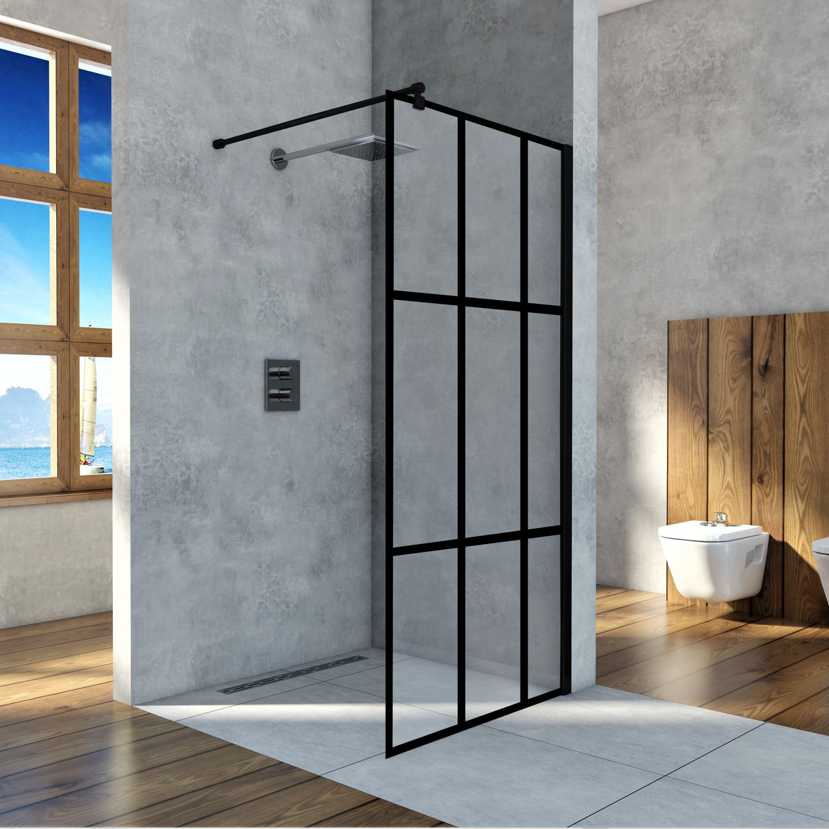 Darmowa Dostawa - Ścianka prysznicowa walk-in 100 cm Sea-Horse Easy In BK251T10A6