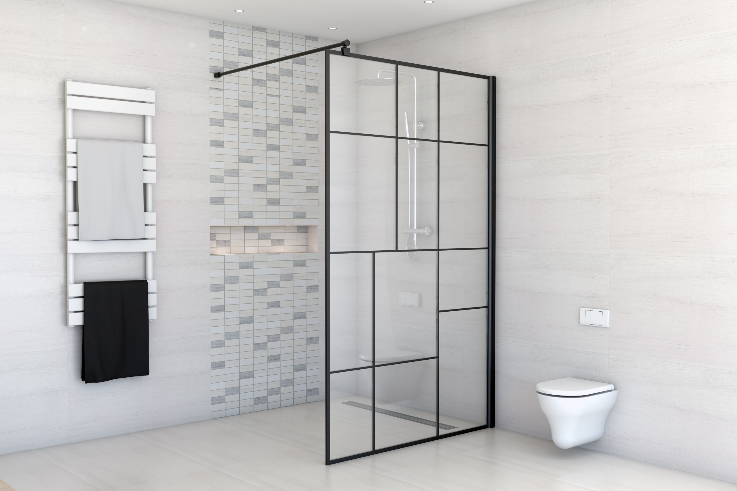 Darmowa Dostawa - Ścianka prysznicowa walk-in 100 cm Sea-Horse Easy In BK251T10A7
