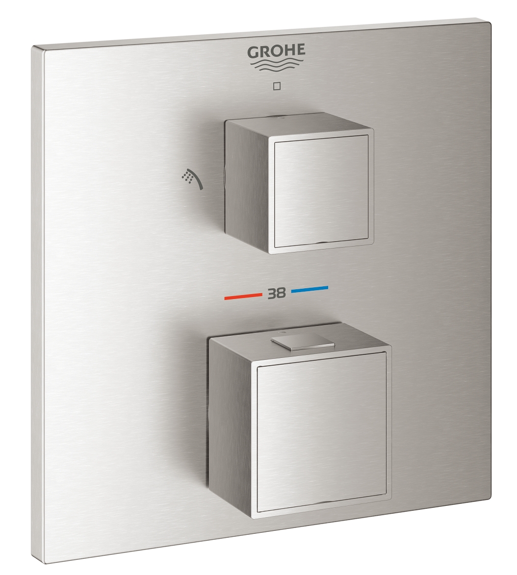 Darmowa Dostawa - Bateria wannowo-prysznicowa podtynkowa termostatyczna supersteel Grohe Grohtherm Cube 24154DC0