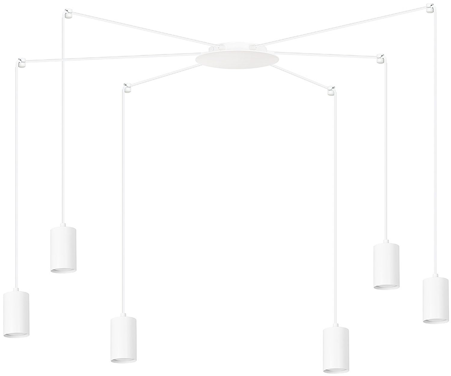 Darmowa Dostawa - Lampa wisząca 6x8 W biała Emibig Traker 5256