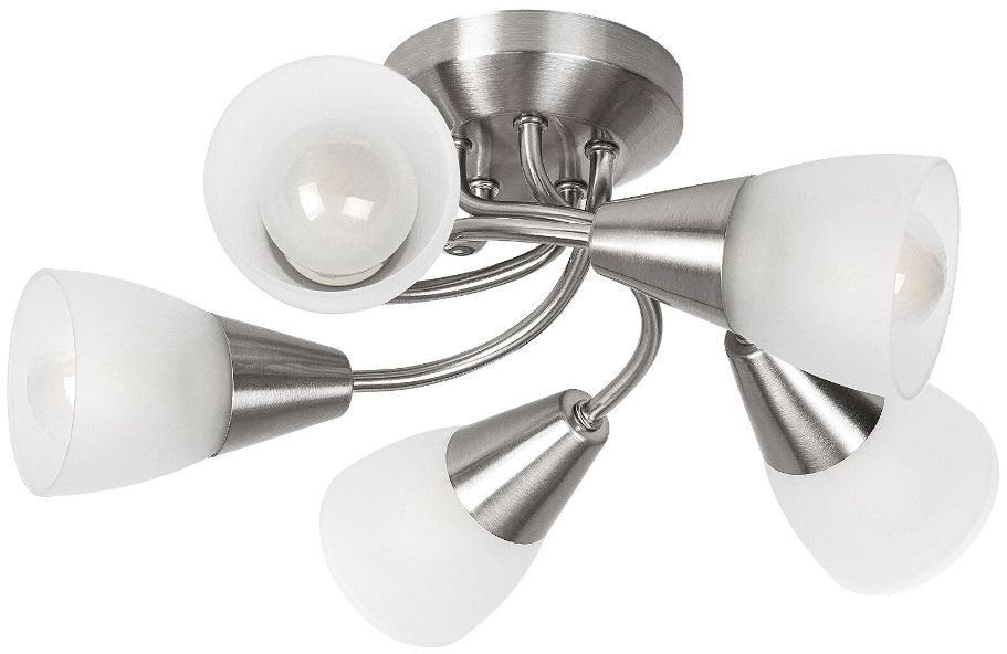 Darmowa Dostawa - Lampa podsufitowa 5x40 W chrom-satyna-szkło opalizowane Rabalux Connor 5691