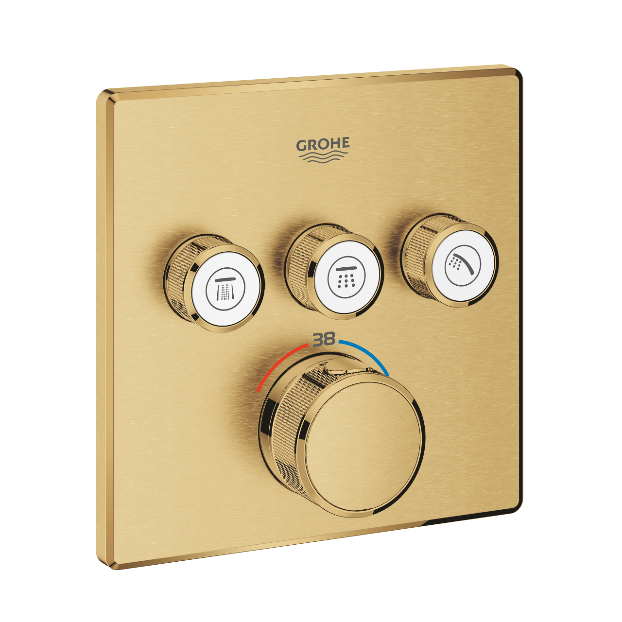 Darmowa Dostawa - Bateria wannowo-prysznicowa podtynkowa termostatyczna brushed cool sunrise Grohe Grohtherm SmartControl 29126GN0