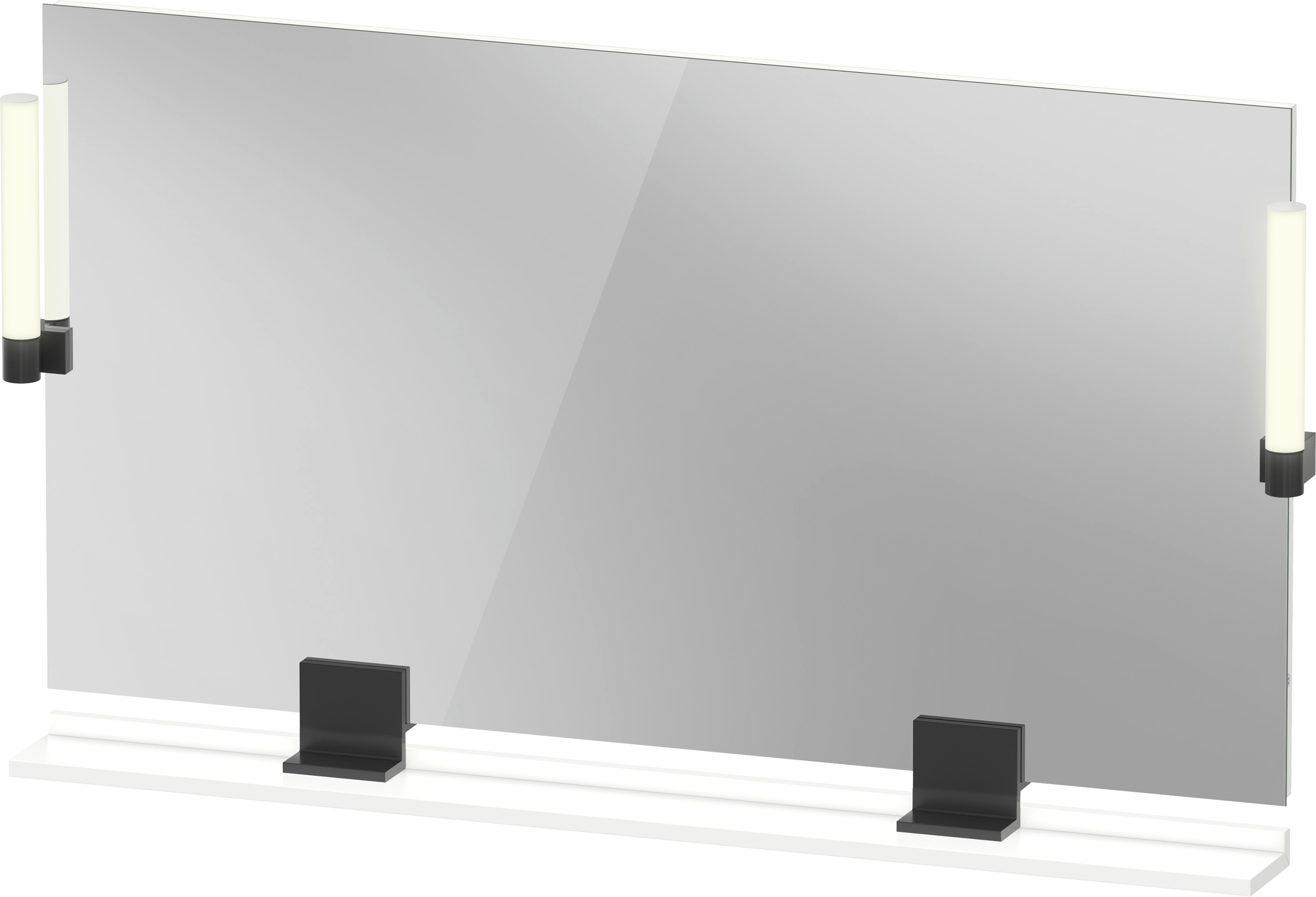 Darmowa Dostawa - Lustro 125x65 cm prostokątne z oświetleniem czarny-biały Duravit Sivida SV74240BD180000