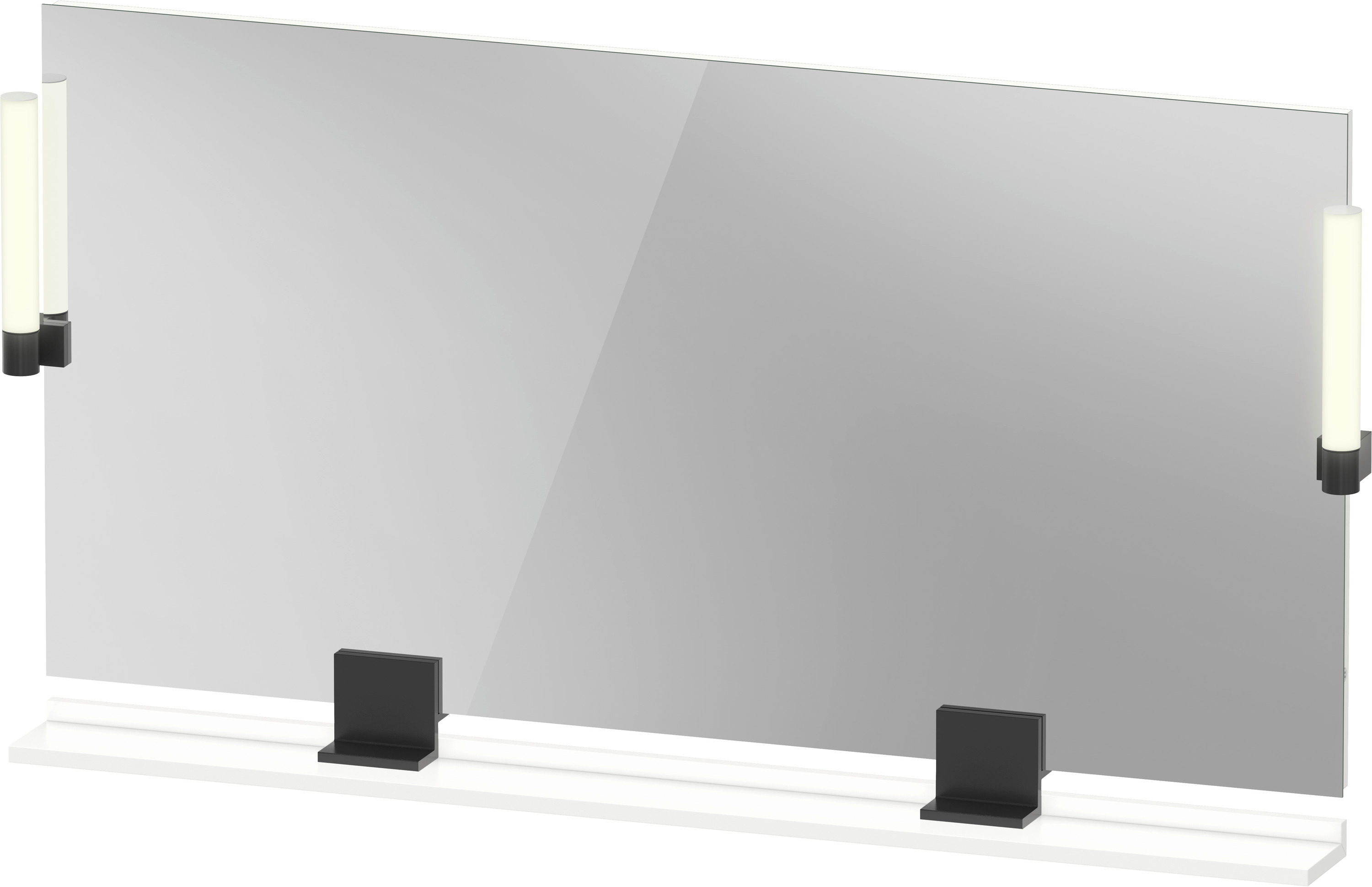 Darmowa Dostawa - Lustro 133x65 cm prostokątne z oświetleniem czarny-biały Duravit Sivida SV74250BD180000