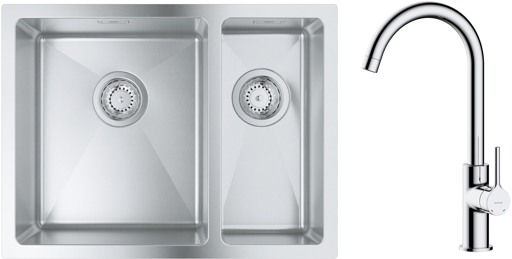 Darmowa Dostawa - Zlewozmywak z baterią stal / chrom Grohe K700 abset4868