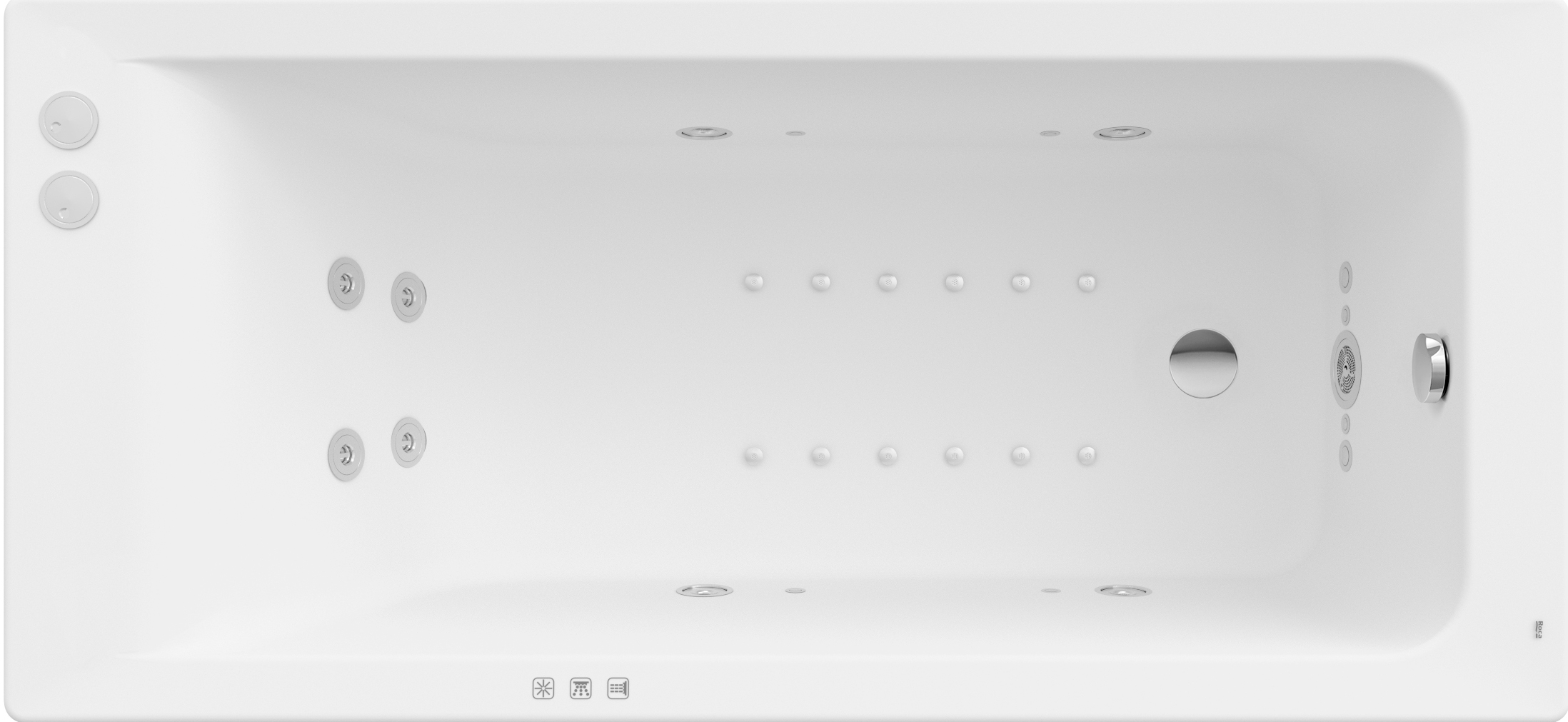 Darmowa Dostawa - Wanna z hydromasażem 150x70 cm prostokątna biała Roca Easy A24T312000