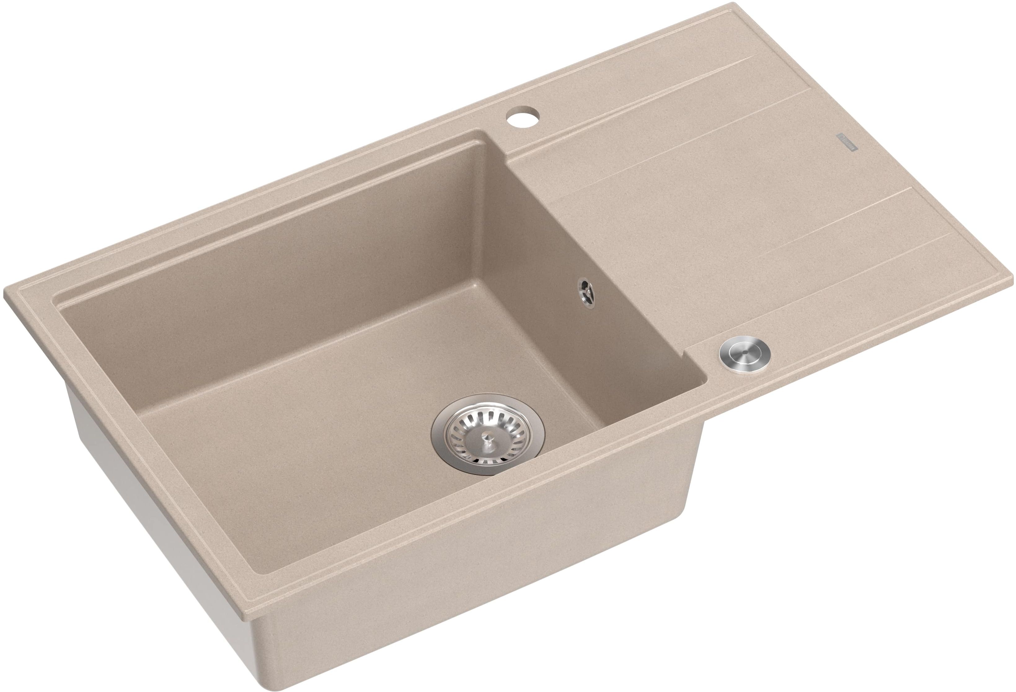 Darmowa Dostawa - Zlewozmywak GraniteQ 86x50 cm beżowy Quadron Evan HCQE58650U2BSP2O