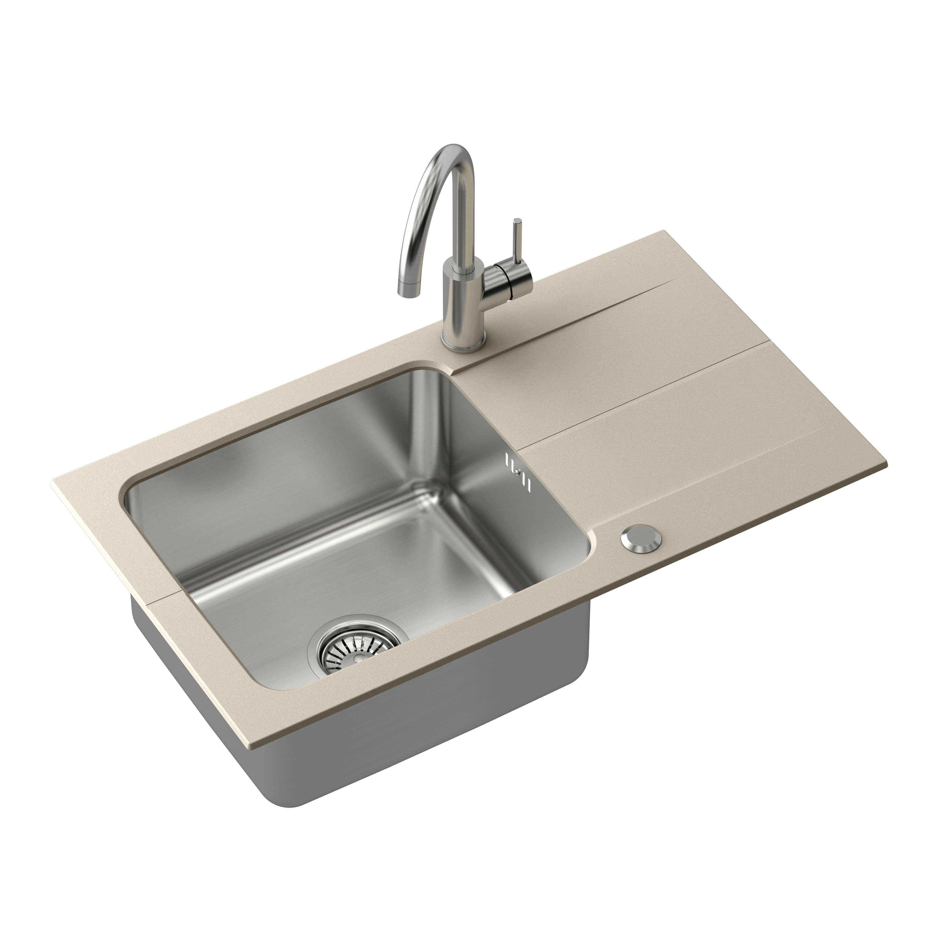 Darmowa Dostawa - Zlewozmywak granitowo-stalowy 78x44 cm beżowy Quadron Edward FUSE7844BE3623500BS