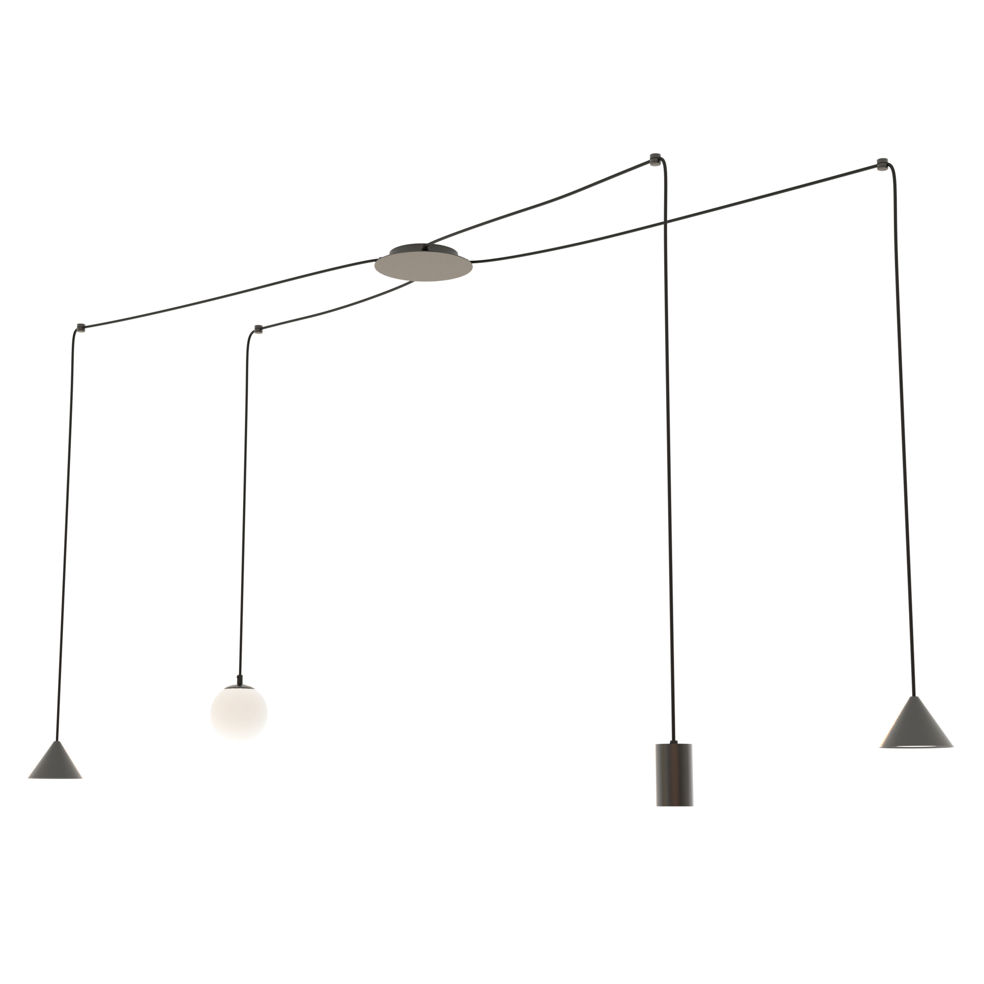 Darmowa Dostawa - Lampa wisząca 4x10 W czarna Emibig Fuji 13494