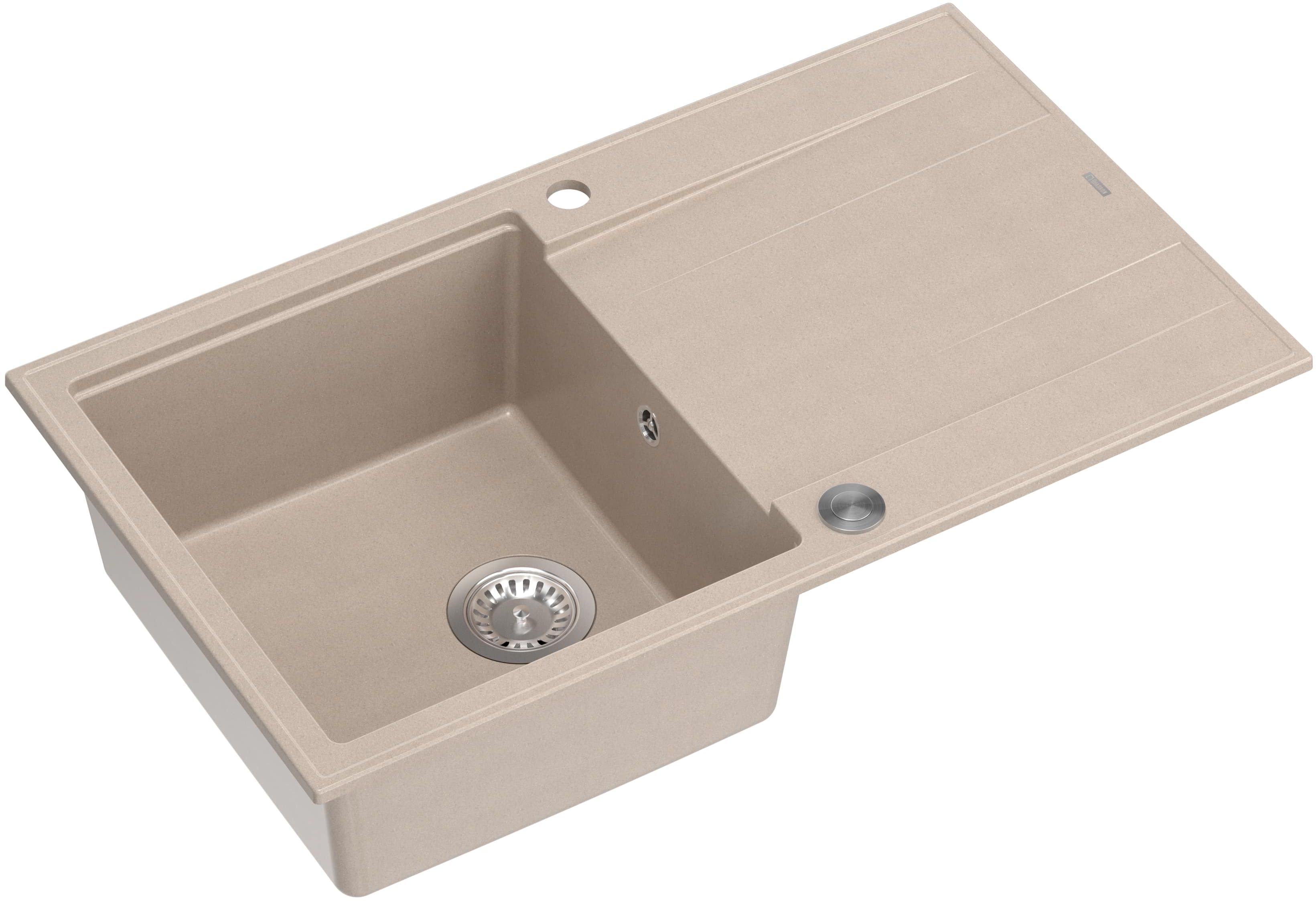 Darmowa Dostawa - Zlewozmywak GraniteQ 86x50 cm beżowy Quadron Evan HCQE8650U2BSP2O